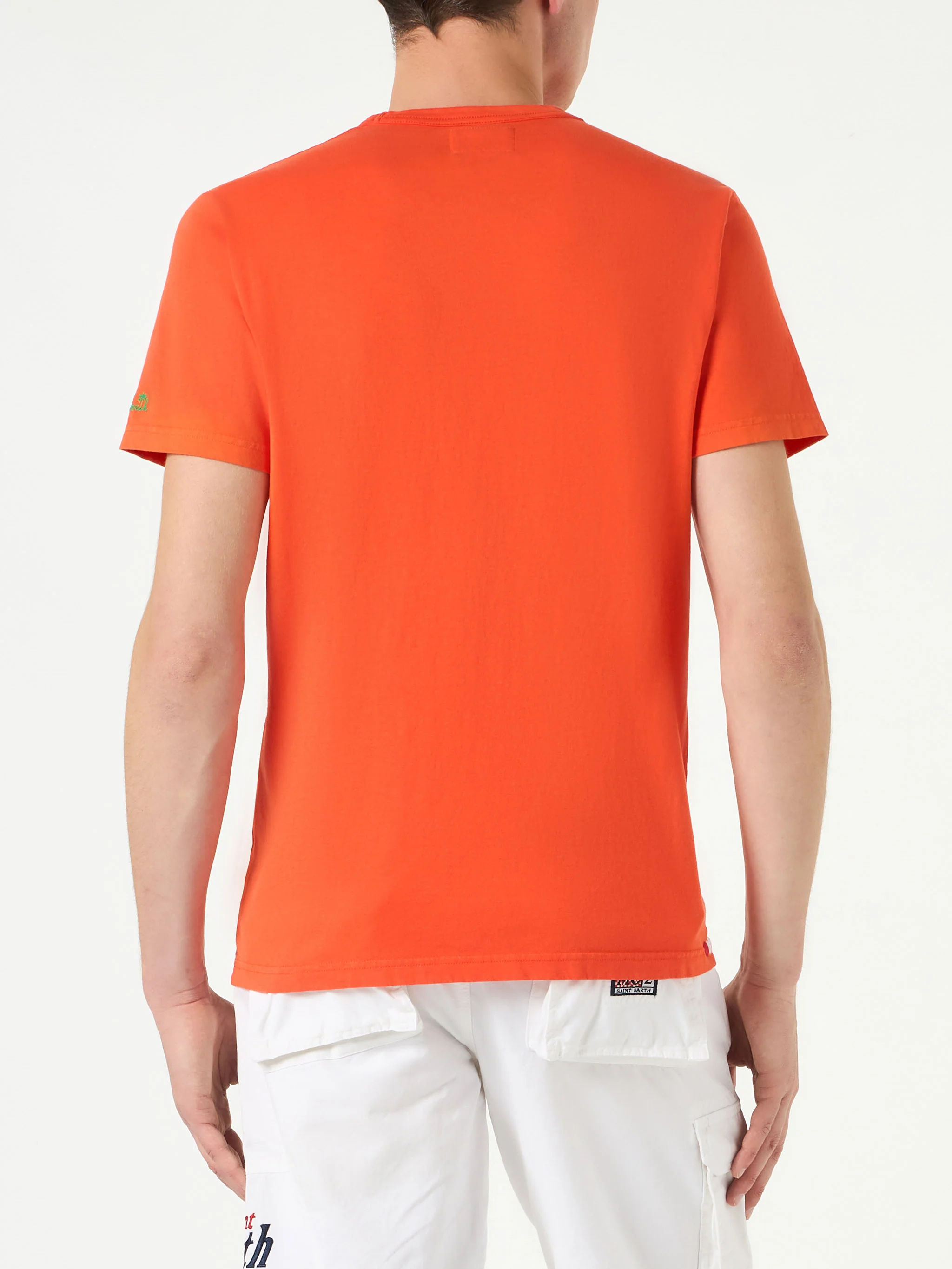 Man orange cotton t-shirt - Image 4