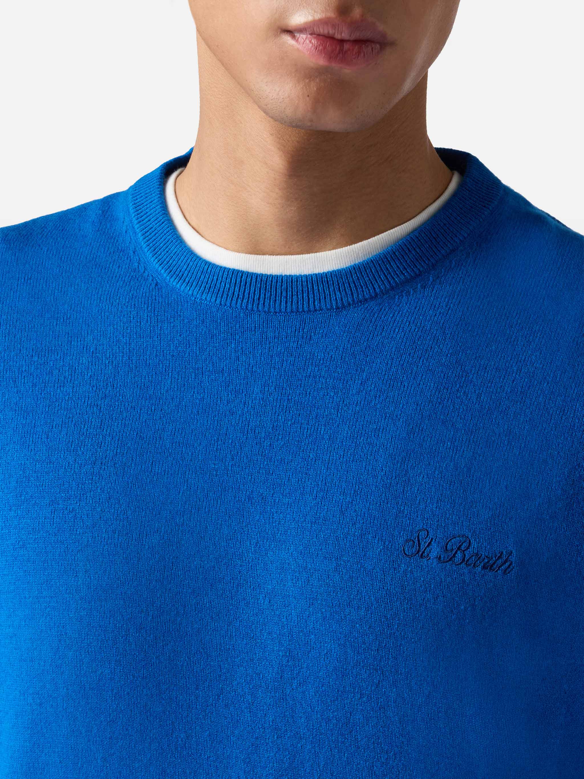 Crewneck sweater Regent in bluette BLENDED CASHMERE - Image 2
