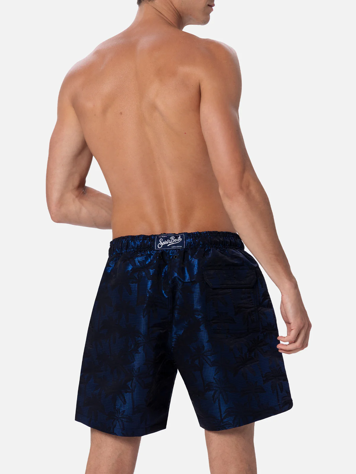 Man ripstop fabric swim shorts Harbour The Riviera with palm jacquard - Image 5