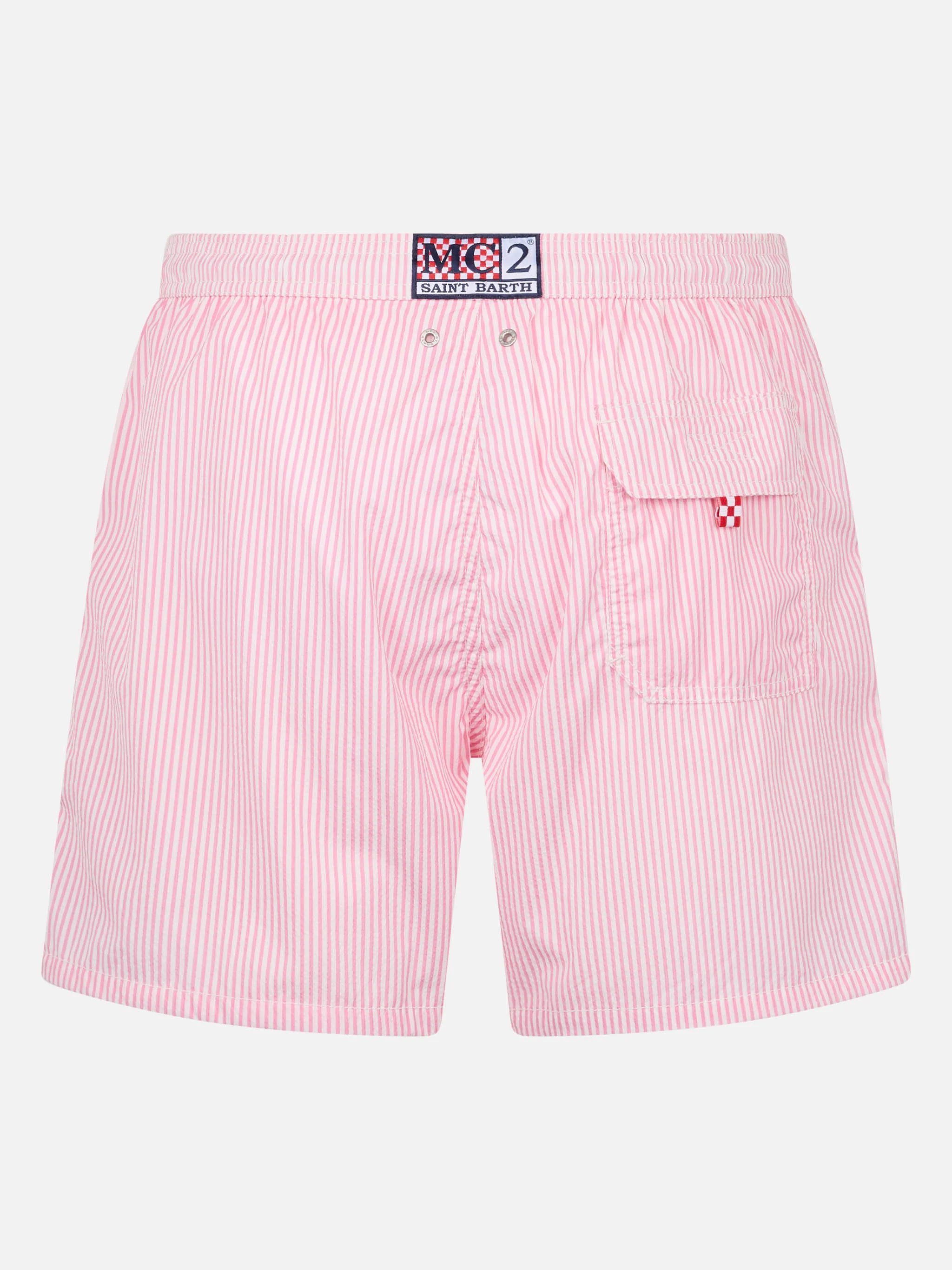 Man seersucker striped swim shorts Patmos - Image 2