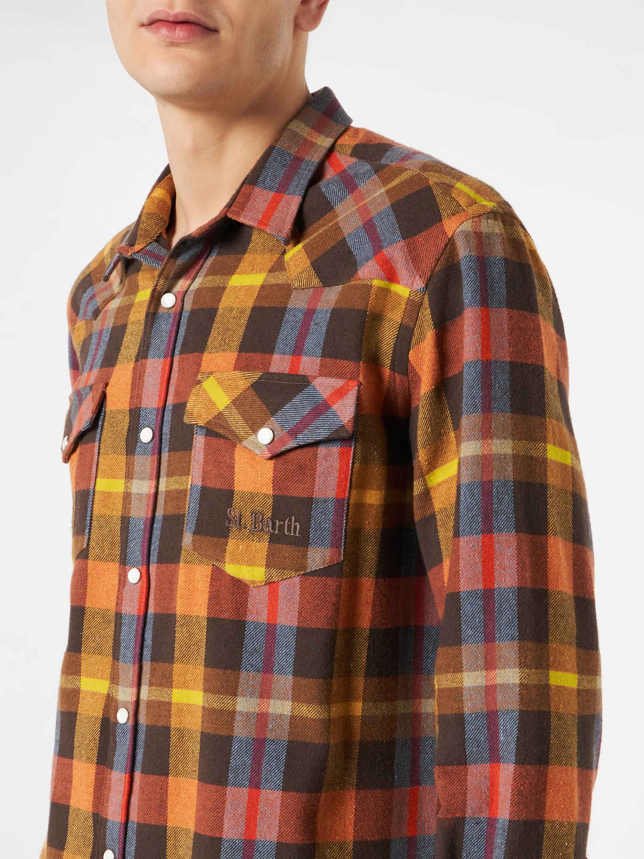 Man shirt with yellow tartan - Image 2