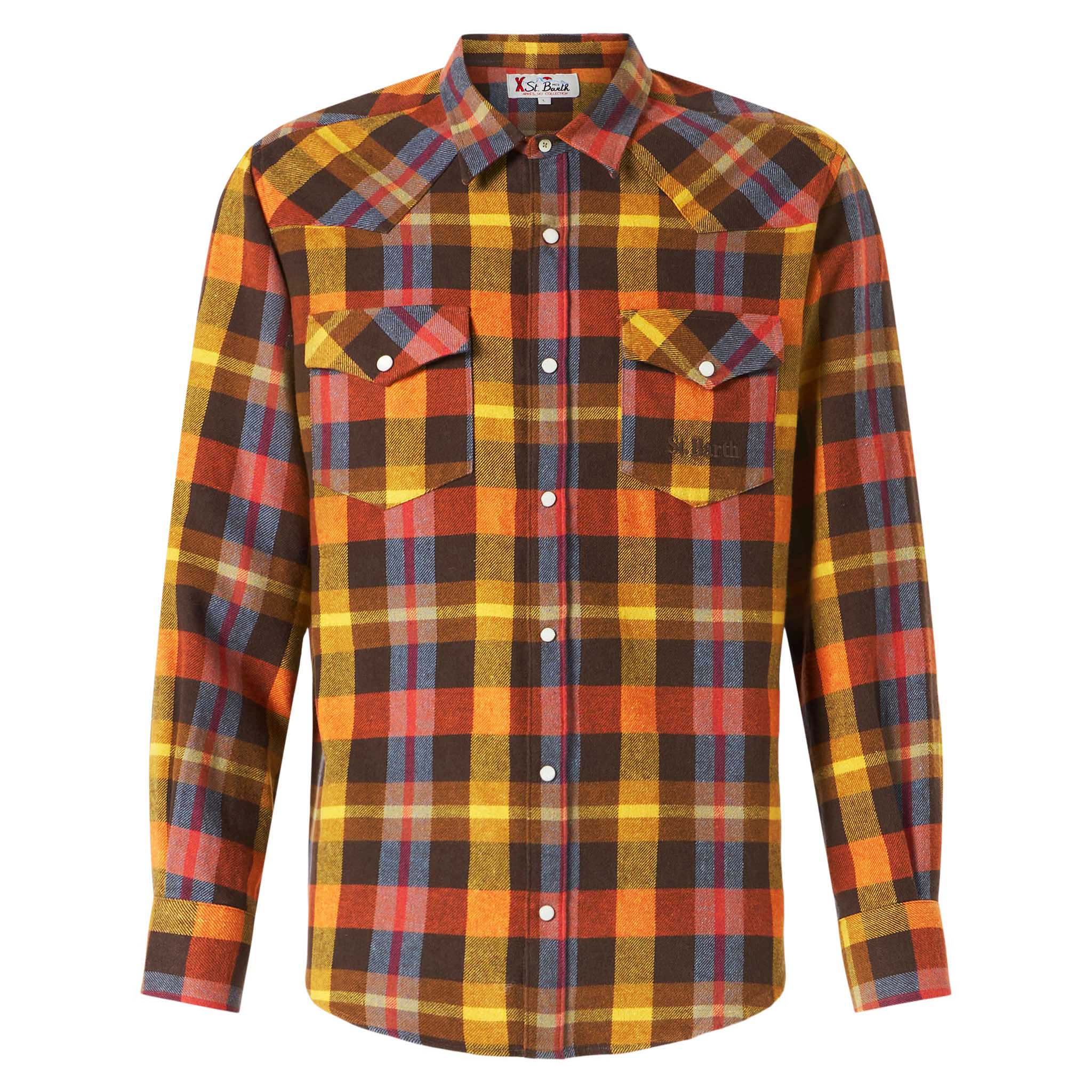Man shirt with yellow tartan - Image 4