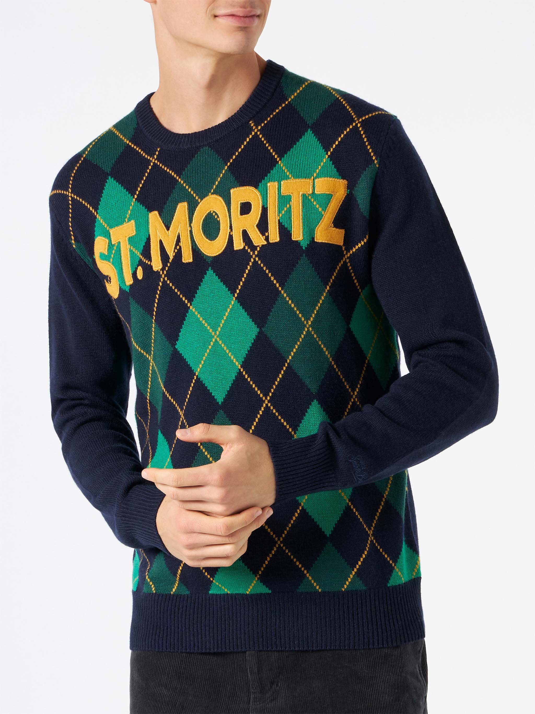 Crewneck sweater Heron with argyle jacquard - Image 2
