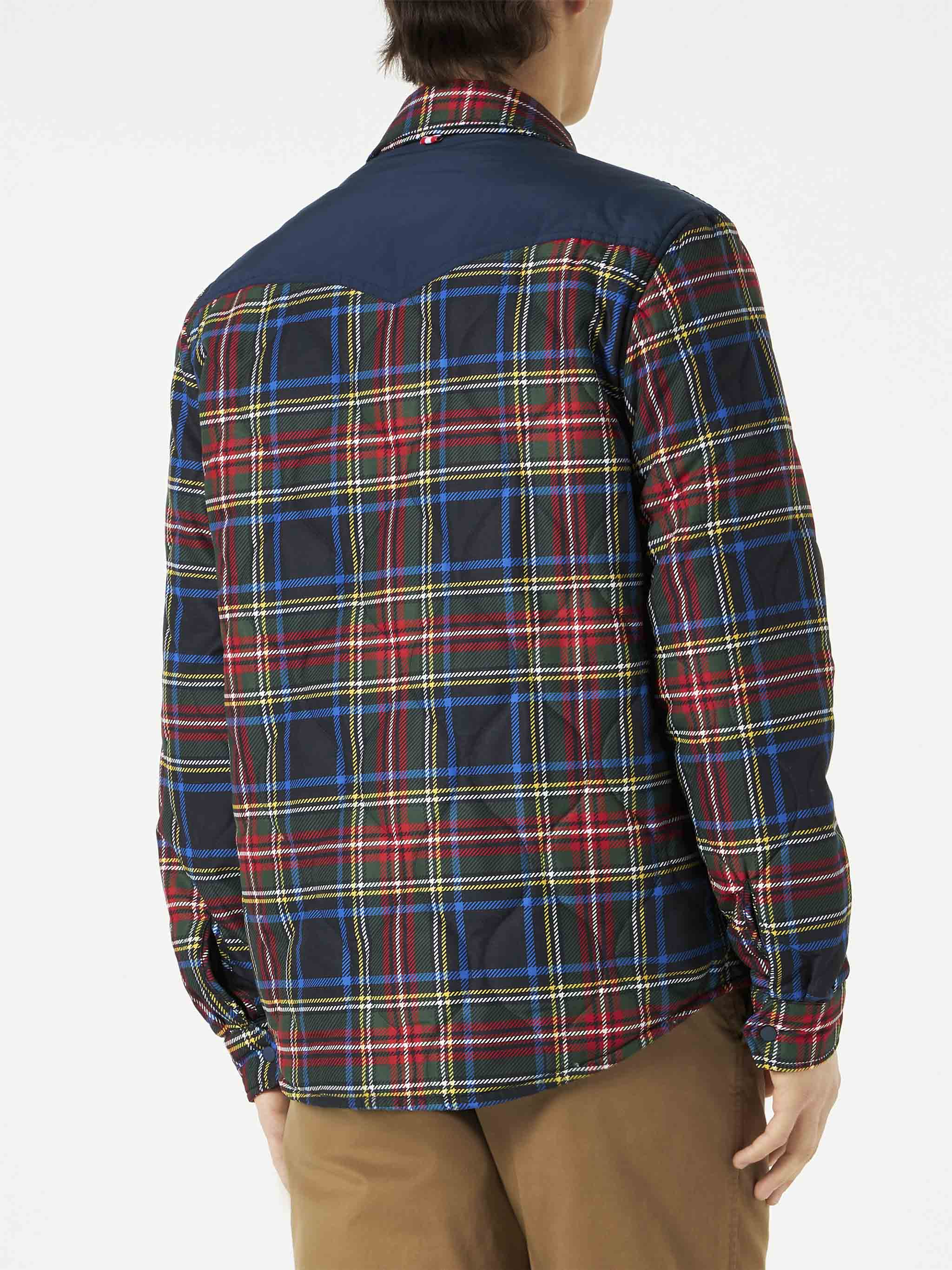 Man tartan padded overshirt with patch pockets - Image 3