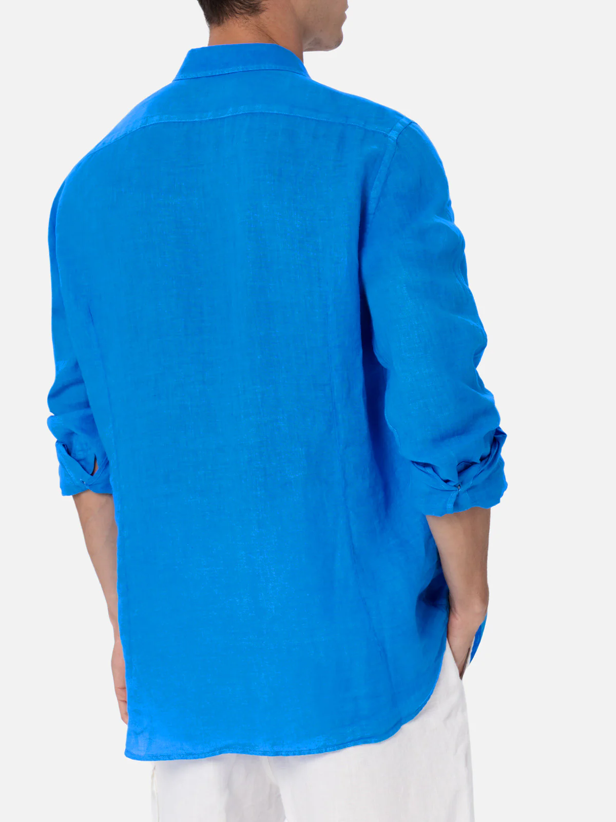 Man watercolor bluette linen shirt Pamplona - Image 3