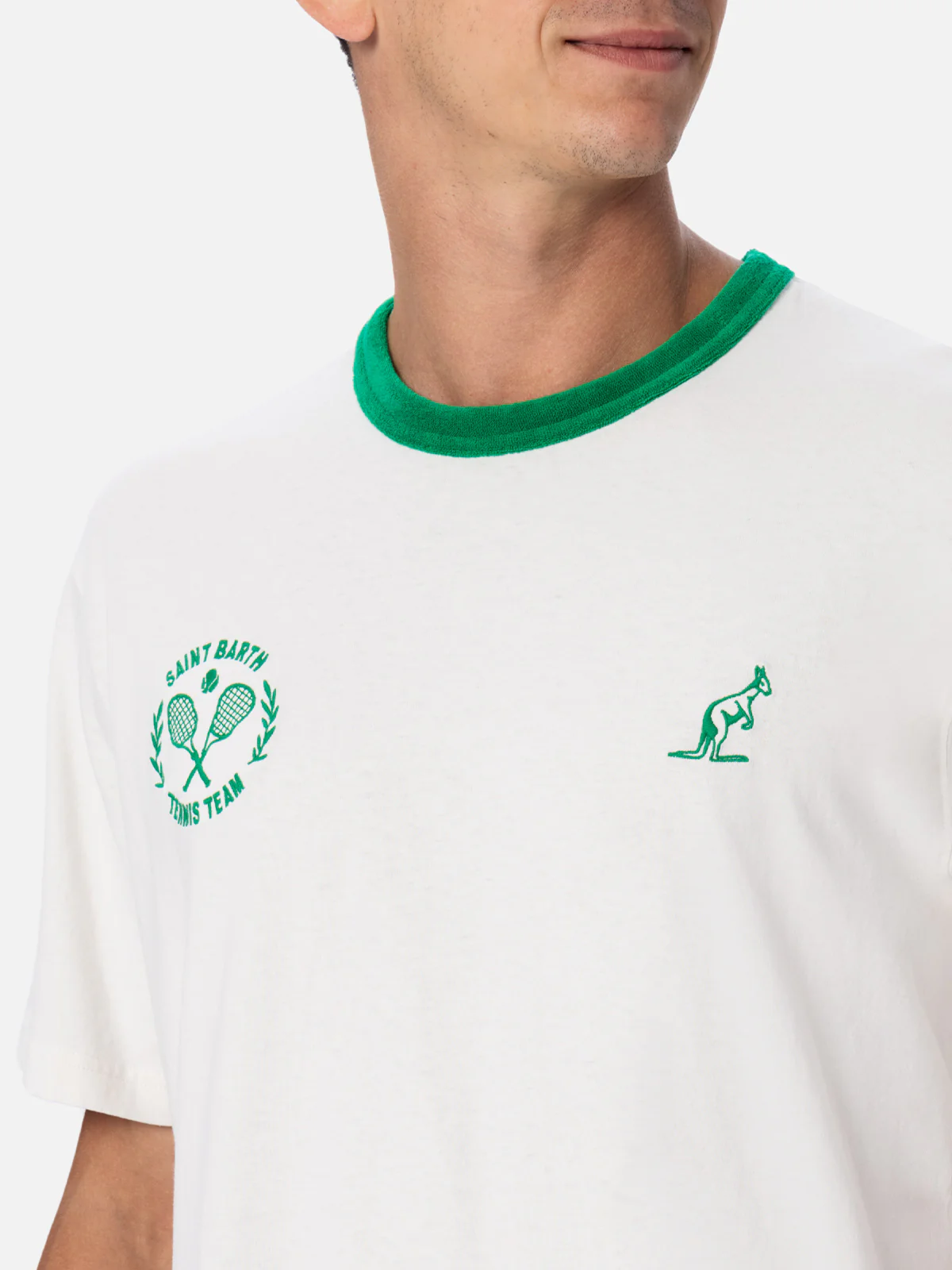 Man white cotton t-shirt Dover with Australian embroidery | AUSTRALIAN BRAND SPECIAL EDITION - Image 3