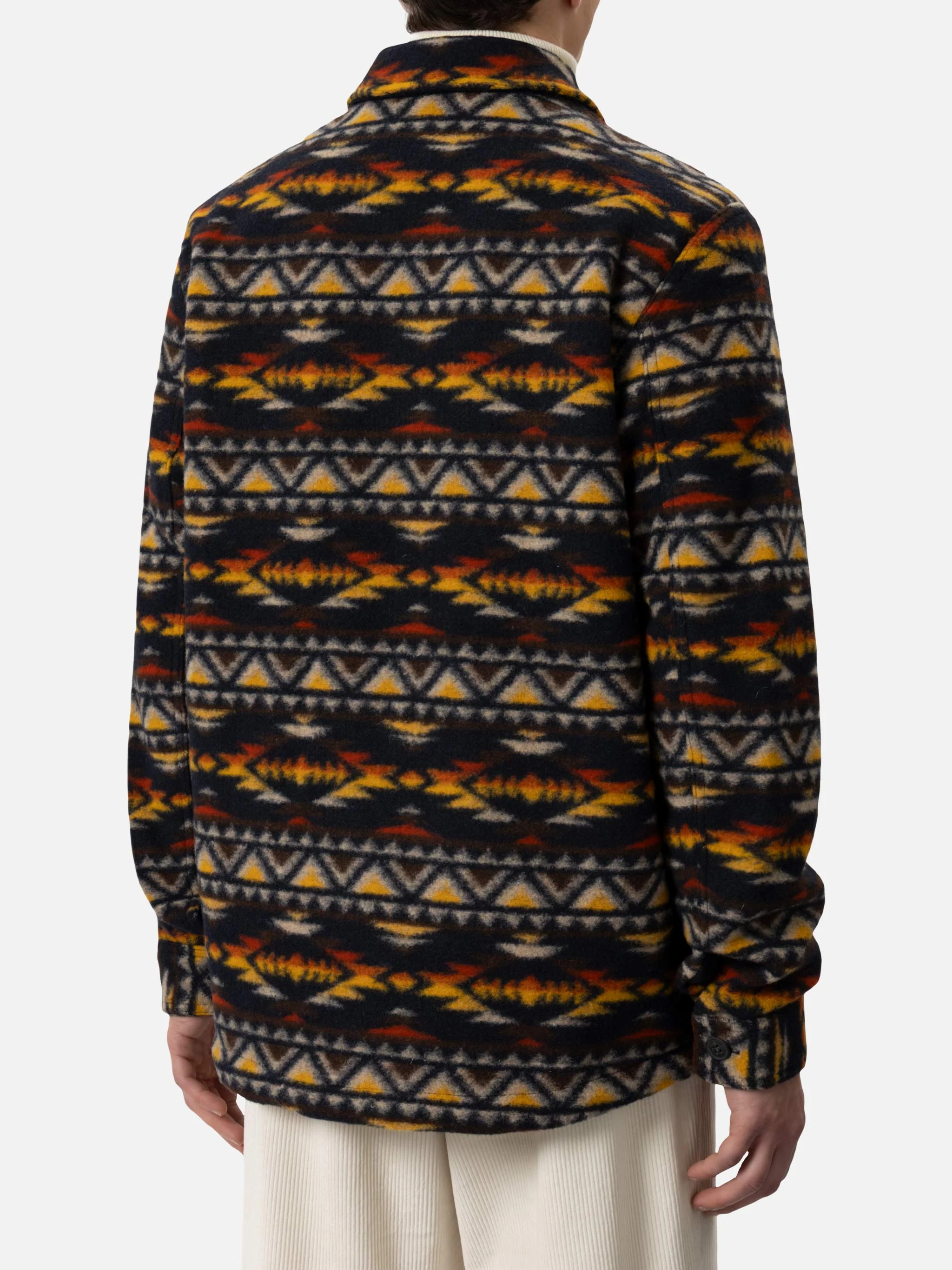 Man wool blend overshirt Landeck with navajo plaid print - Image 3