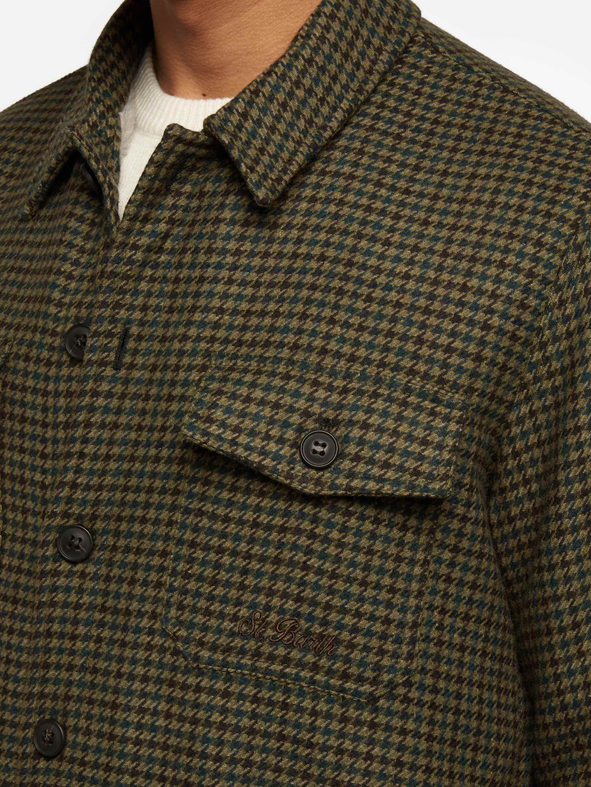 Man wool blend overshirt Landeck with pied de poule print - Image 2