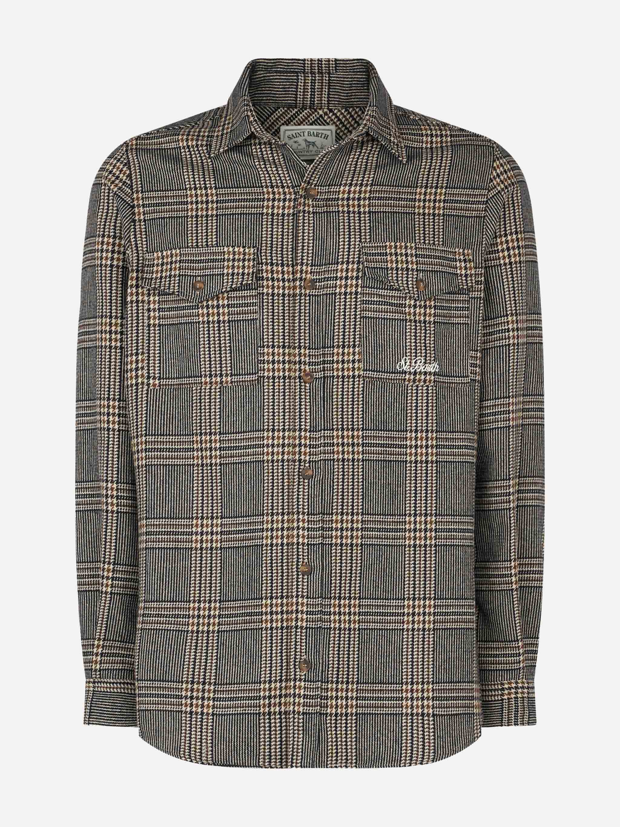 Man wooly shirt with Prince of Wales pattern - Image 4
