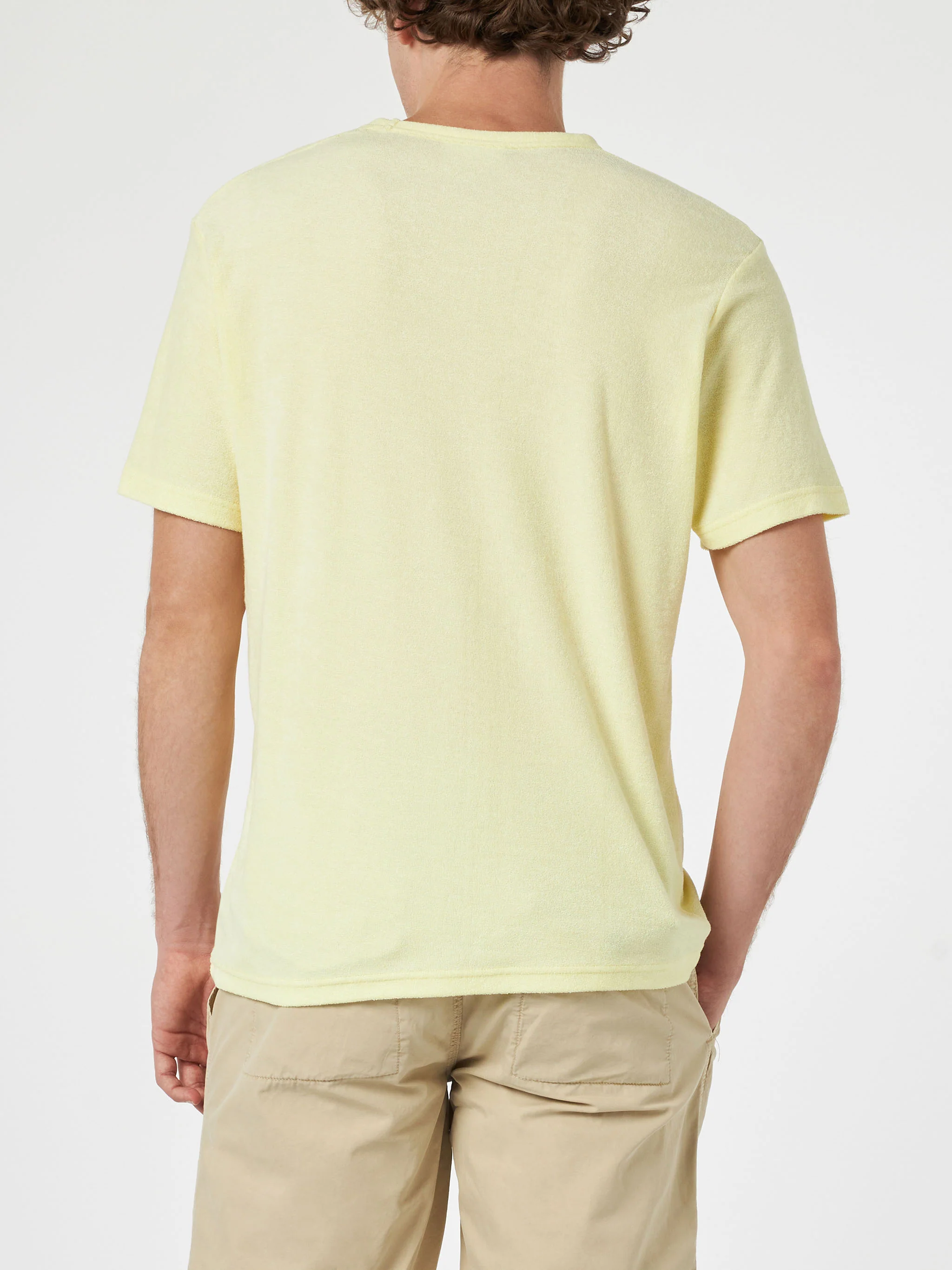 Man yellow terry t-shirt Gary with St. Barth embroidery - Image 3