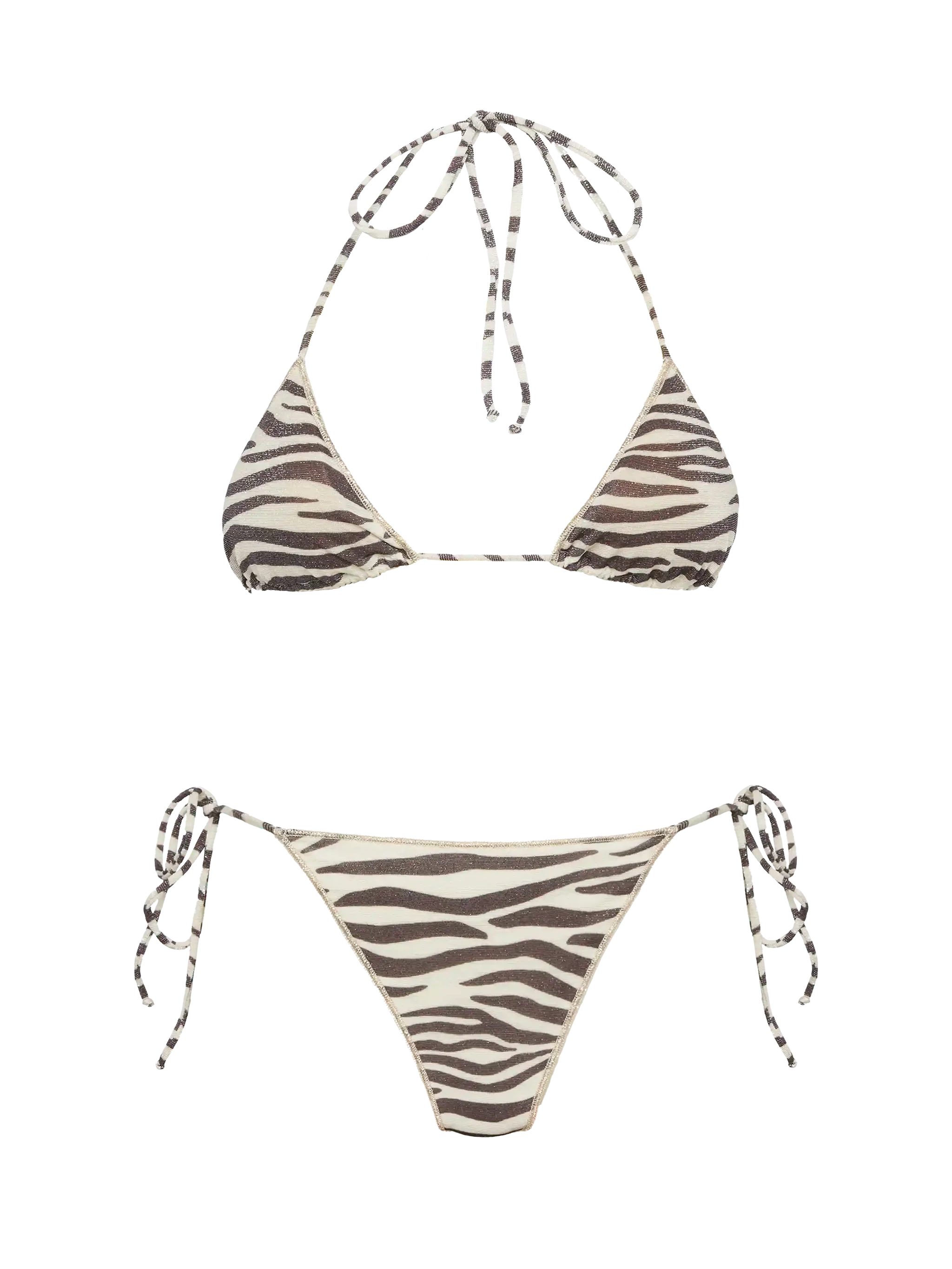Lurex classic triangle bikini Leah Marielle with zebra print