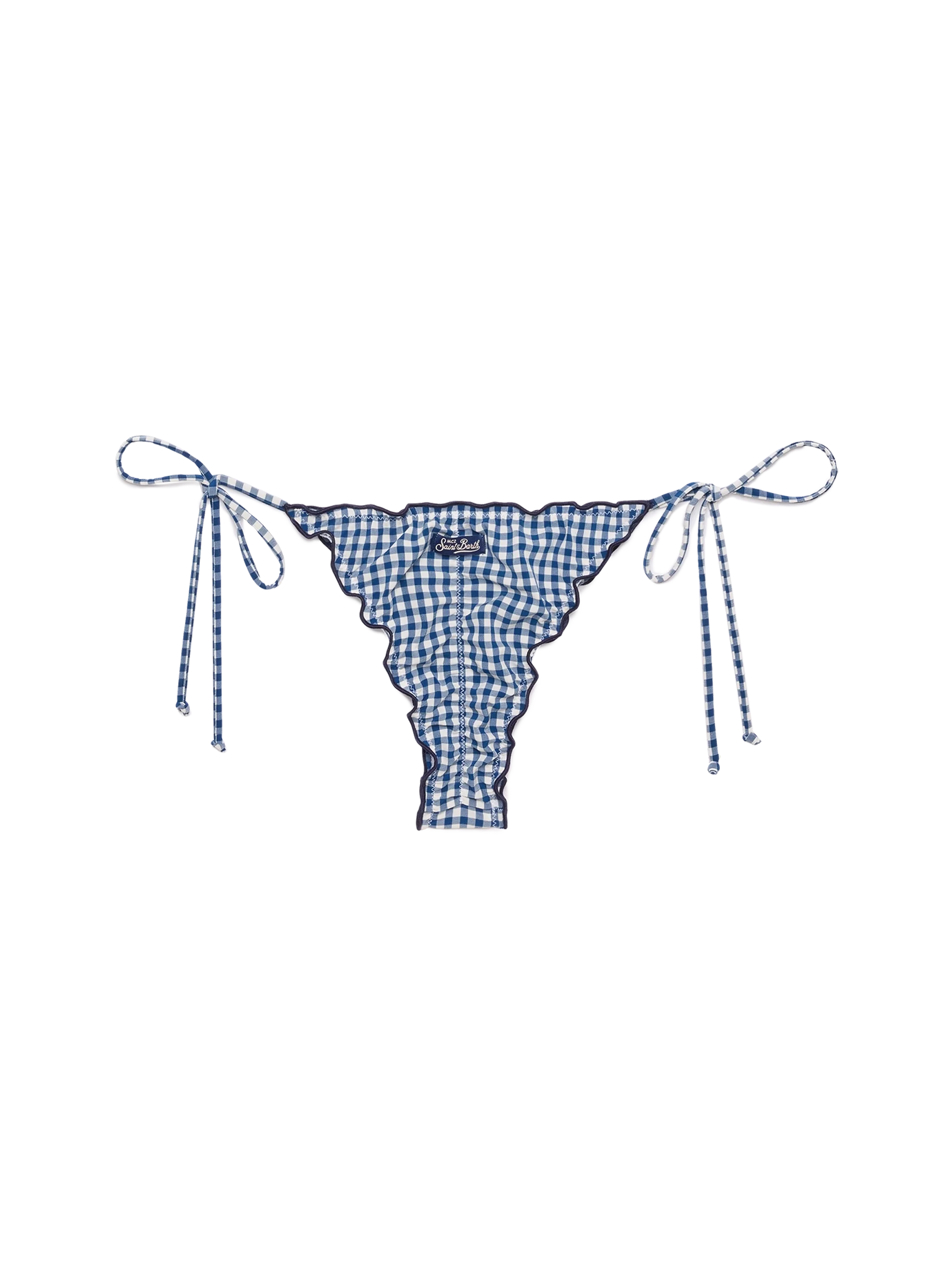Miami cheeky swim briefs with gingham print - Image 2