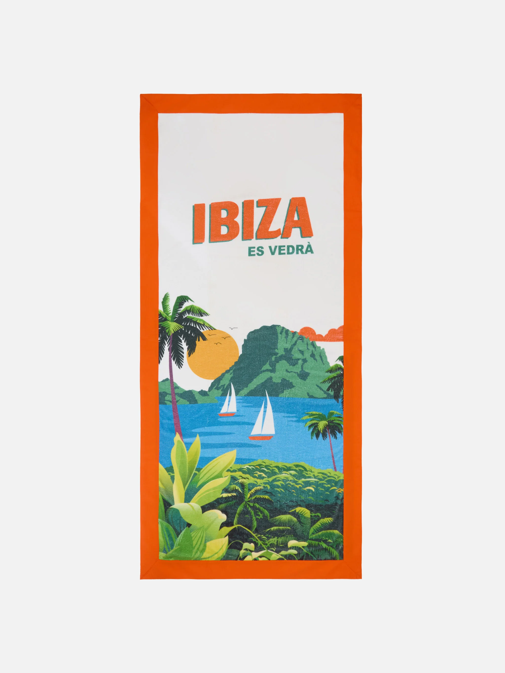 Microfiber beach towel Aidan with Es Vedrà print