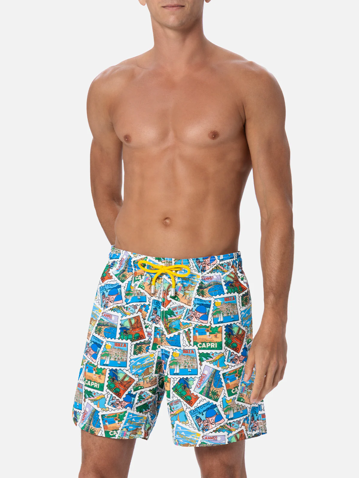 Mid-length Gustavia swim-shorts with postcard print | ALESSANDRO ENRIQUEZ SPECIAL EDITION - Image 3