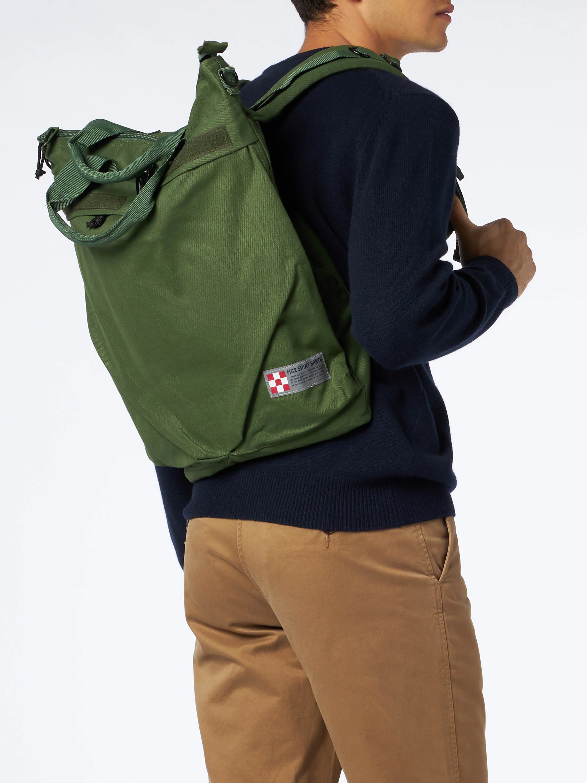 Military green canvas backpack Helmut - Image 6