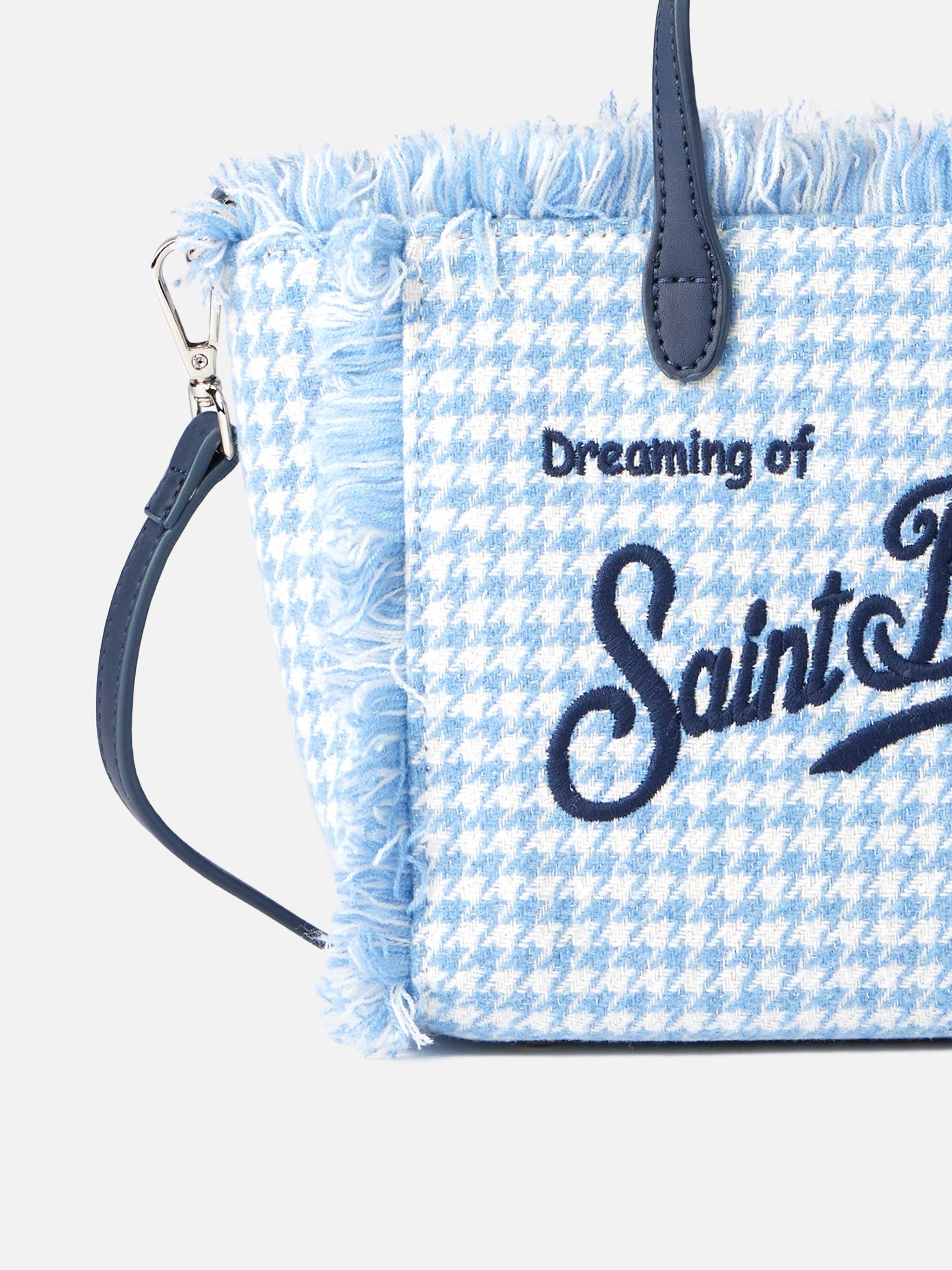 Mini Vanity wooly handbag with shiny pied de poule pattern - Image 3