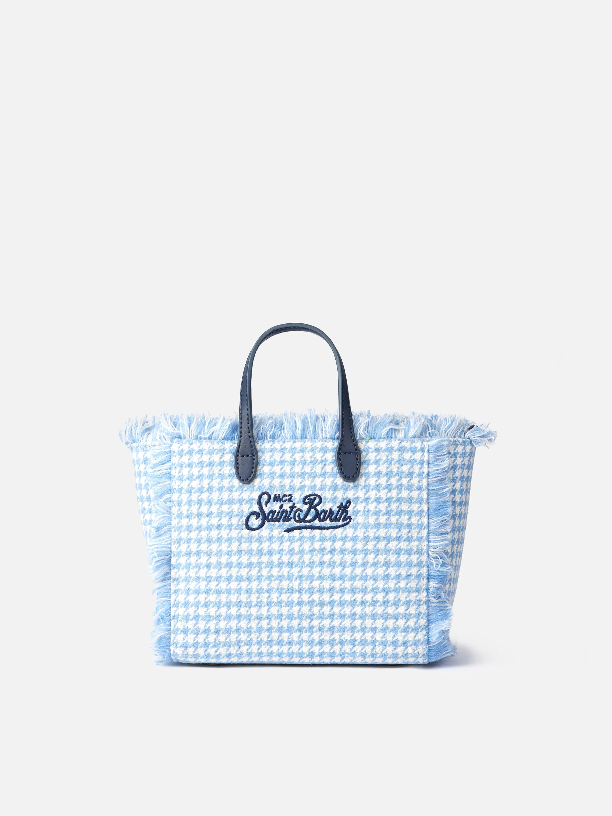 Mini Vanity wooly handbag with shiny pied de poule pattern - Image 5