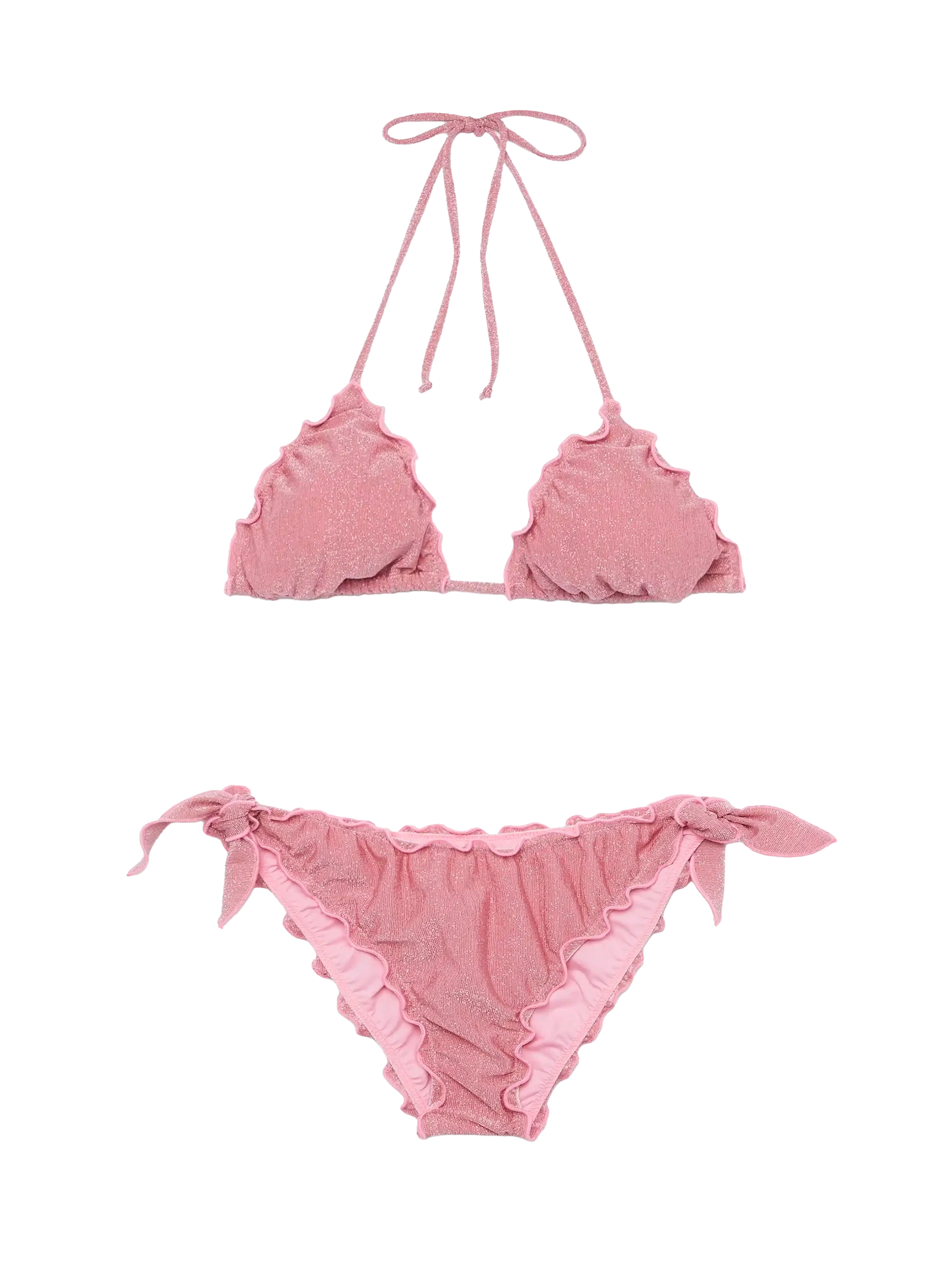 Classic triangle bikini Sagittarius Moon in pink lurex