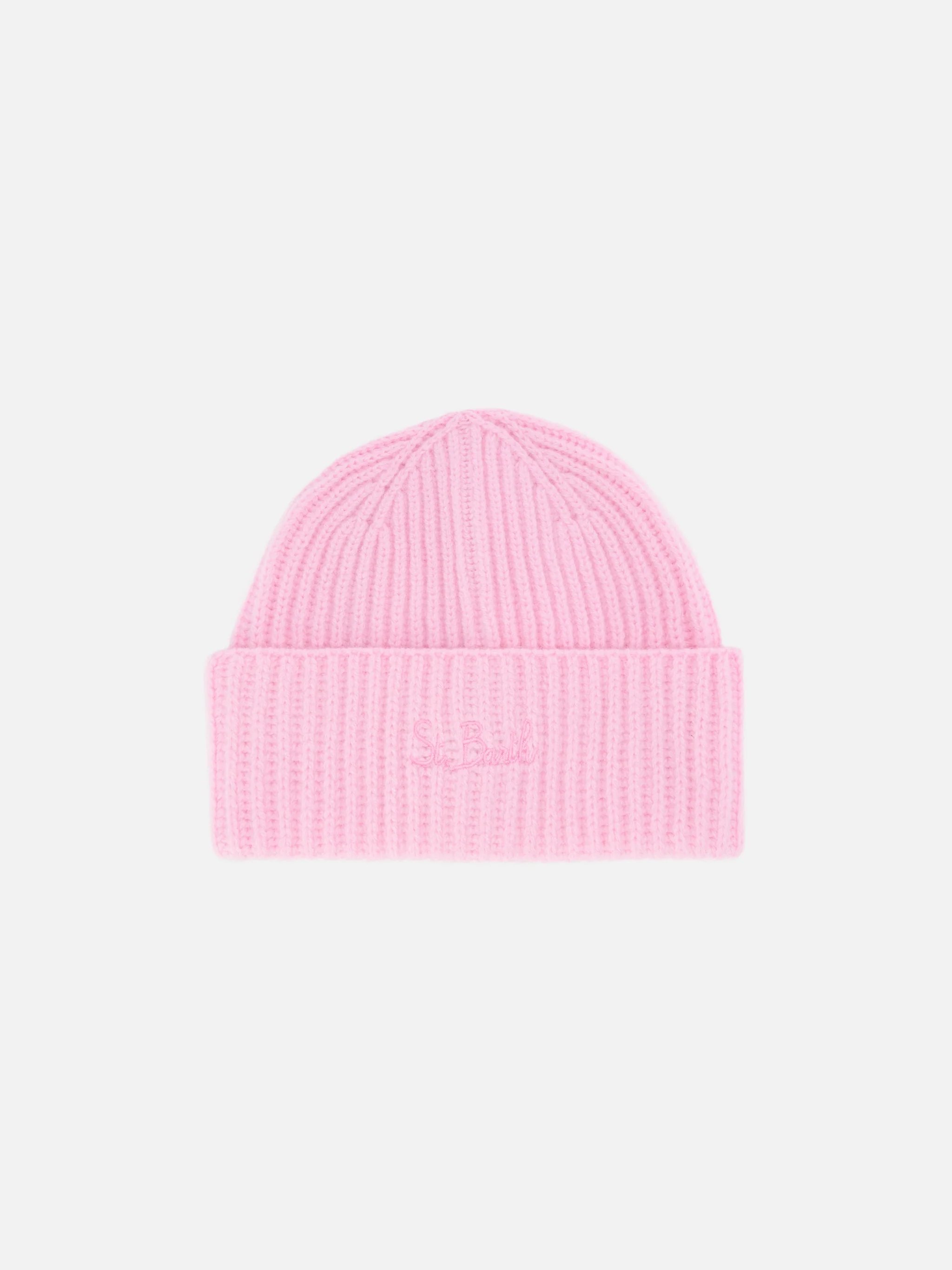Moss Jr Beanie in pink 100% WOOL with St. Barth embroidery