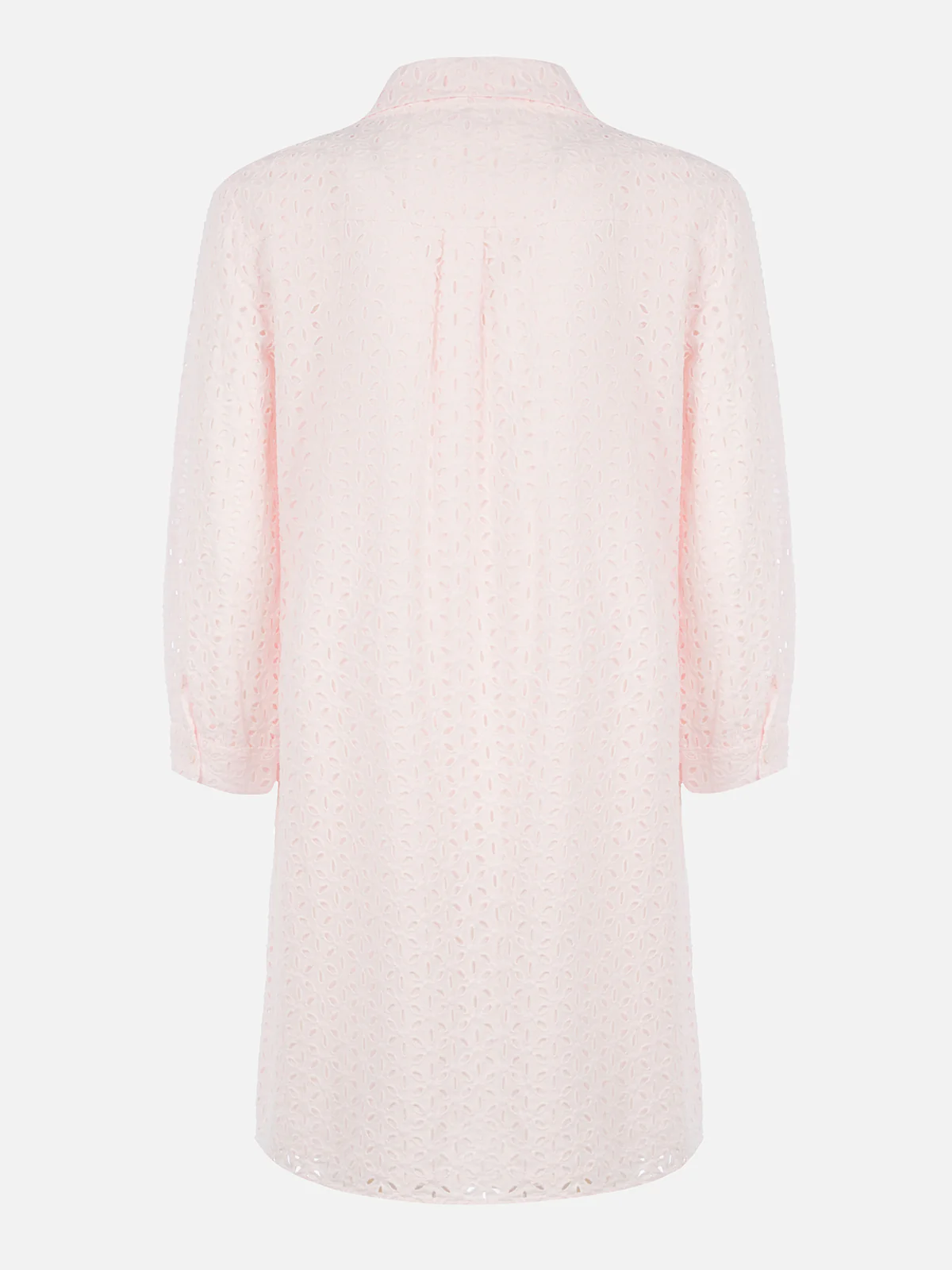 Woman pink Sangallo shirt mini dress - Image 5