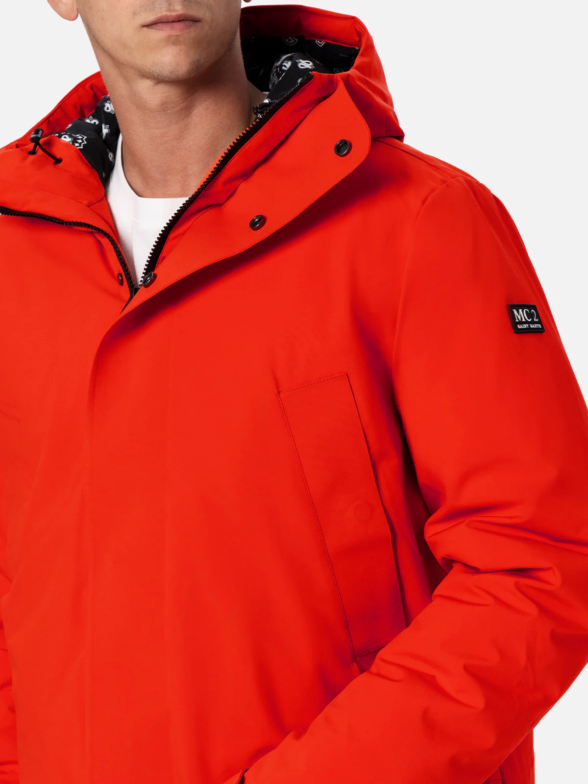 Man hooded parka jacket Voyager with bandanna lining - Image 2