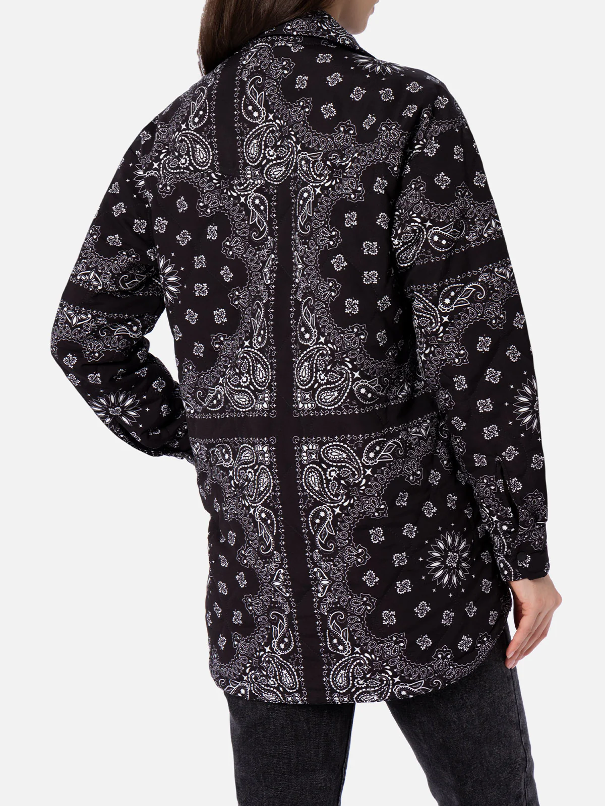 Woman jacket with black bandanna print - Image 3