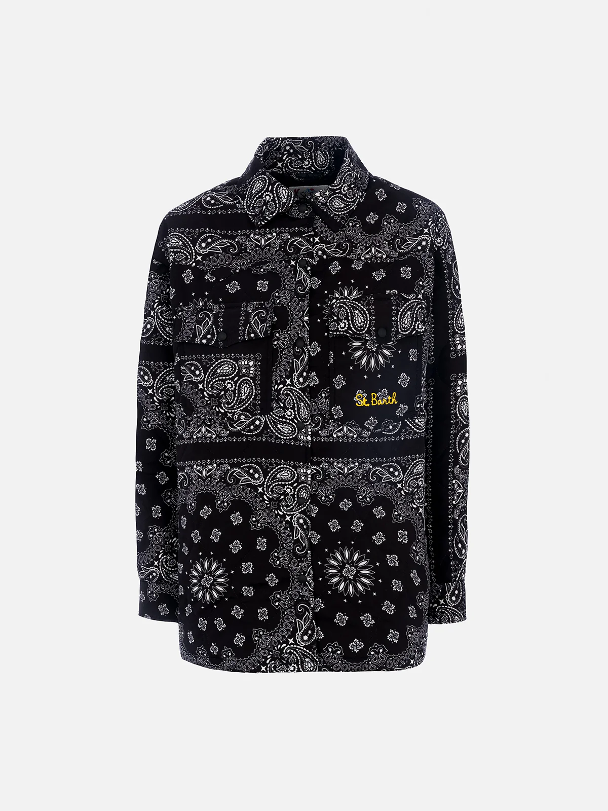 Woman jacket with black bandanna print - Image 4