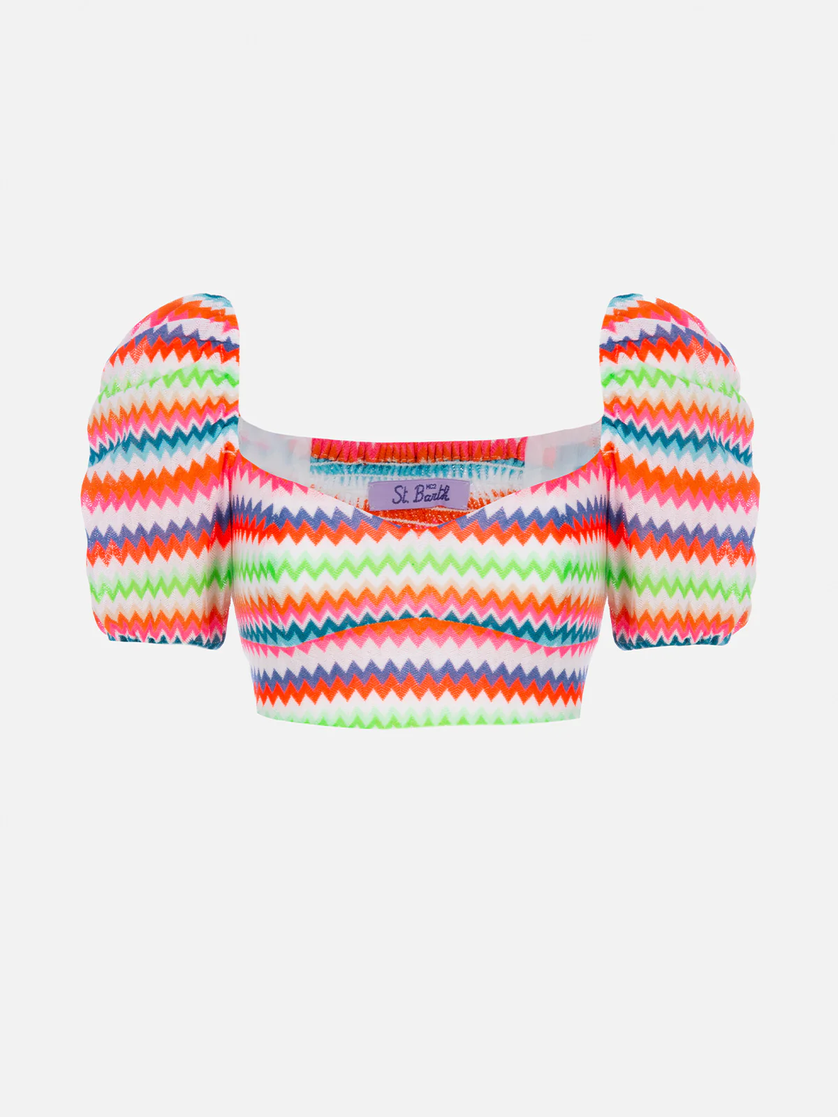 Woman raschel knit cropped top - Image 4