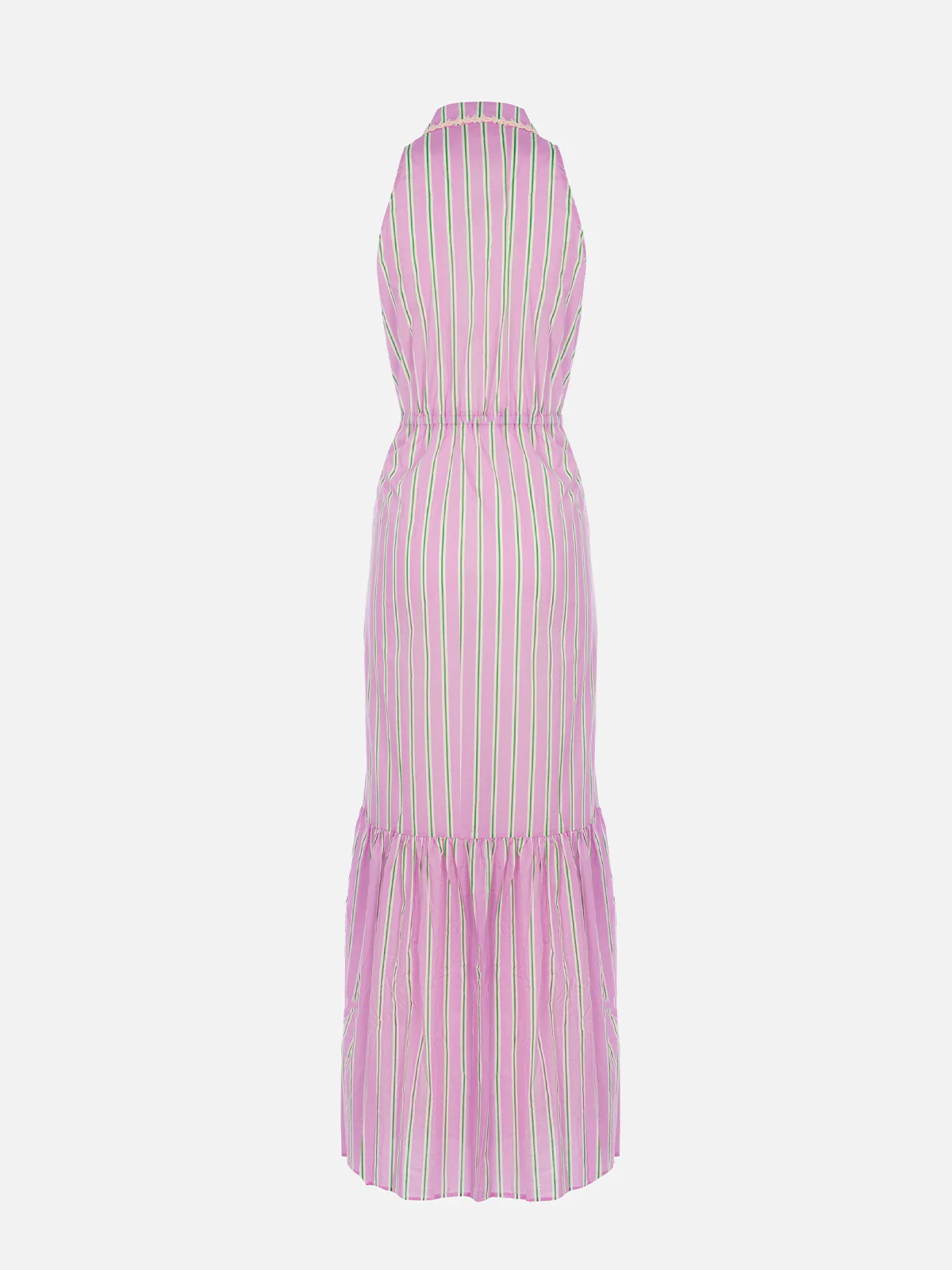 Woman halterneck dress with striped print - Image 5