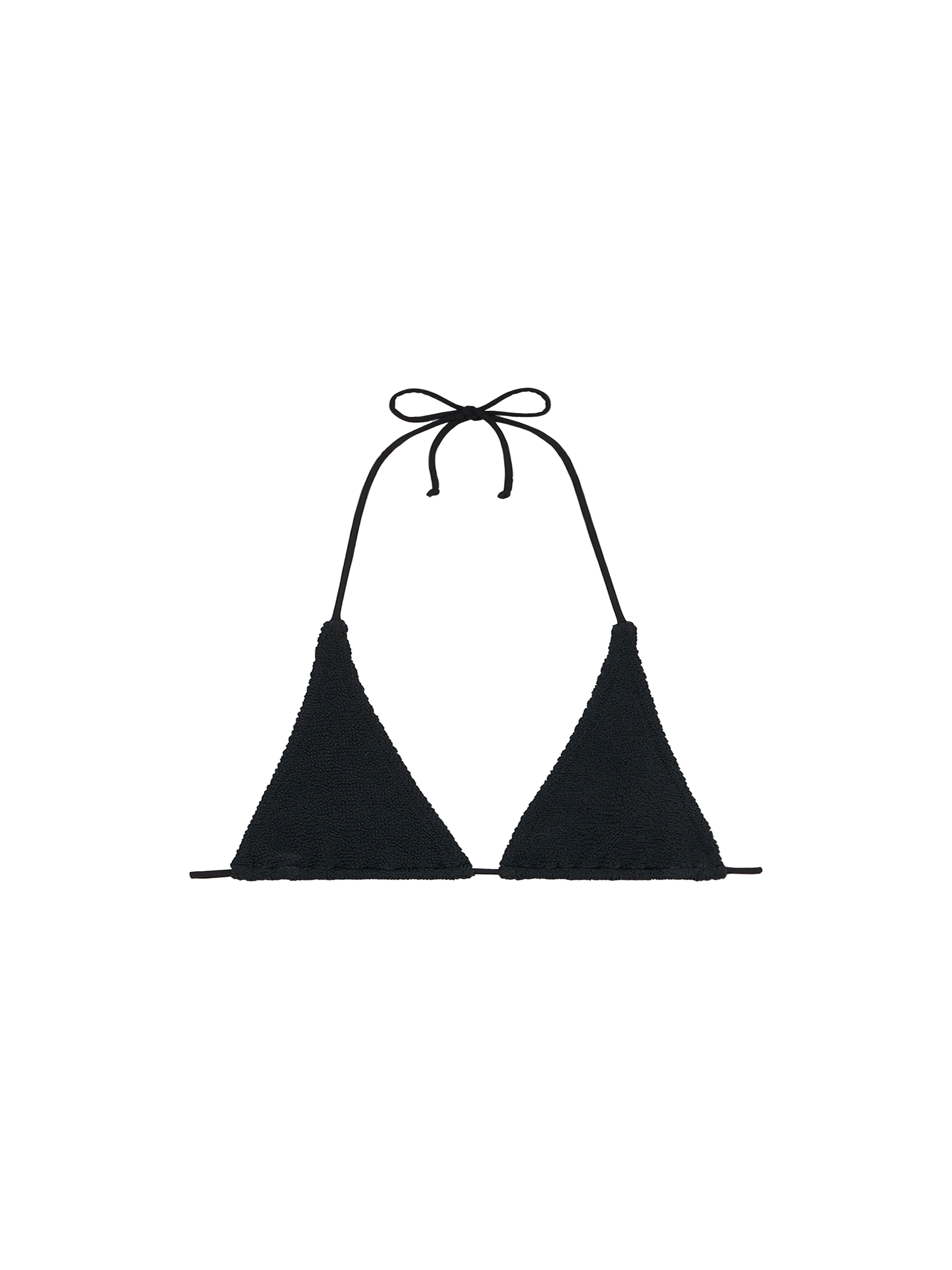Woman black crinkle triangle top Guiana