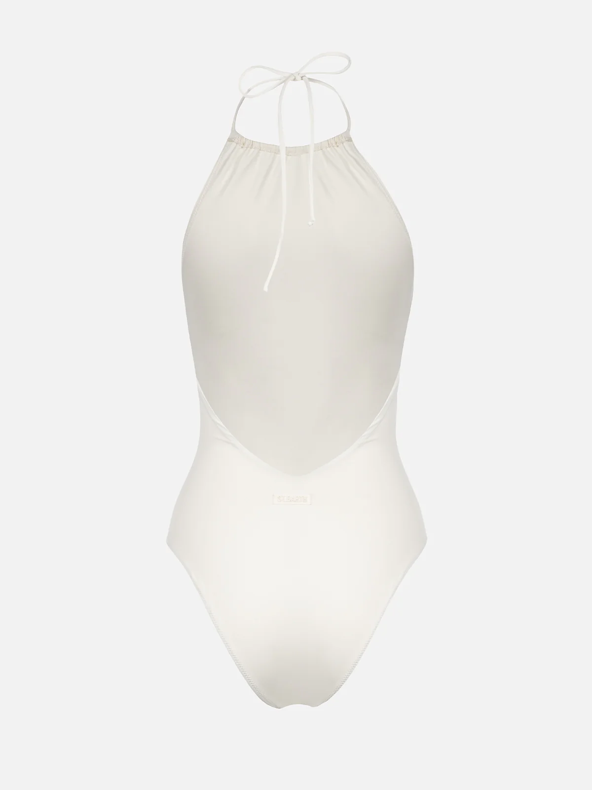 Woman cream halter neck one piece swimsuit - Image 5