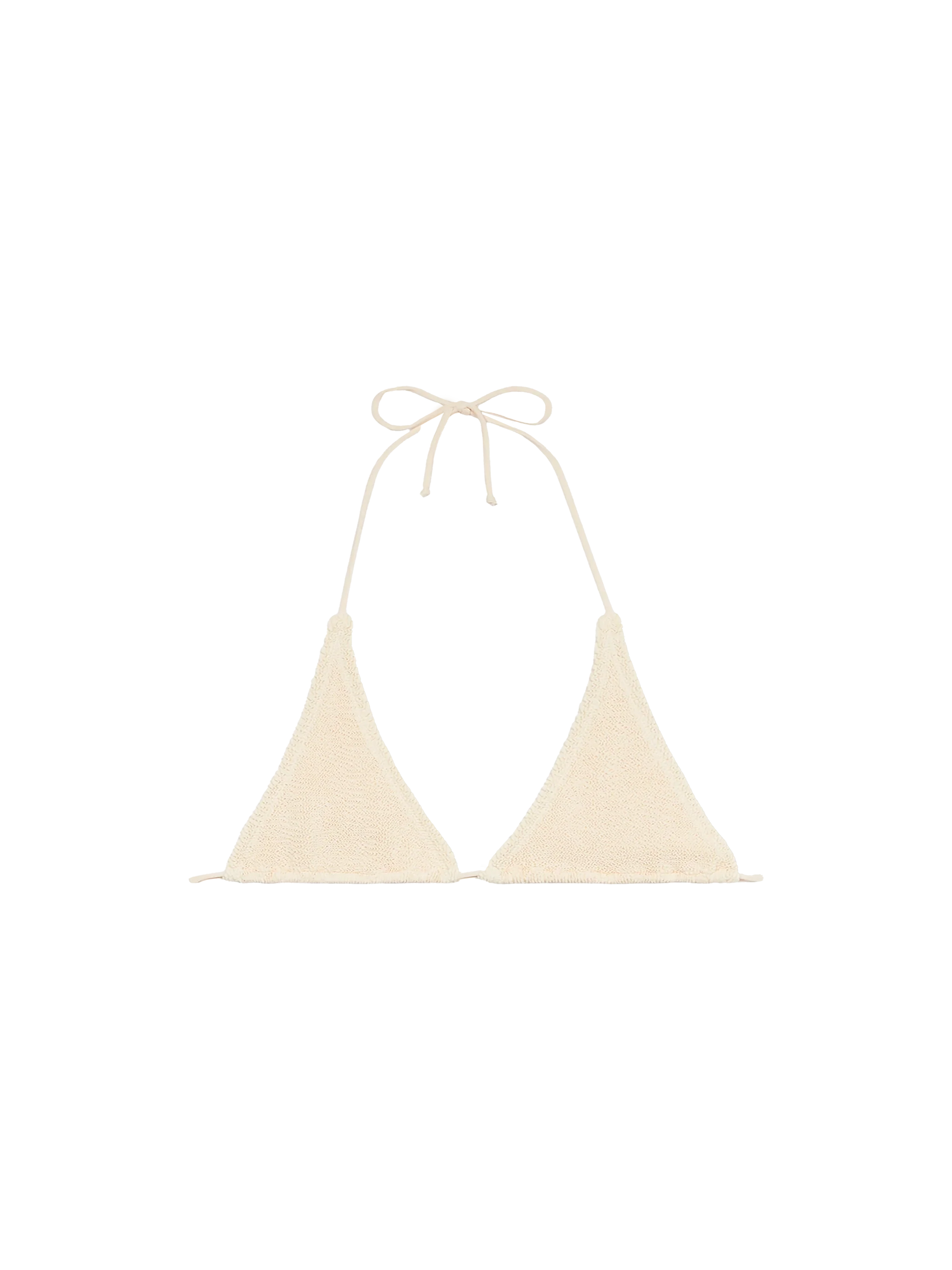 Woman white crinkle triangle top Guiana