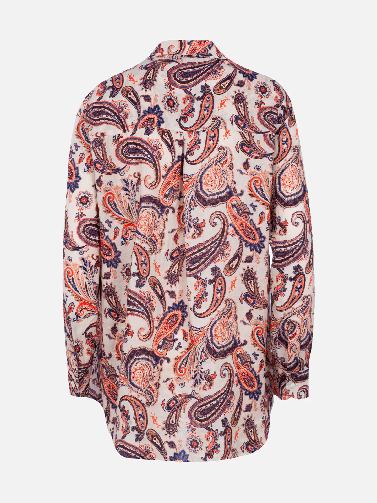 Woman linen shirt Alodie with paisley print and pockets - Image 6