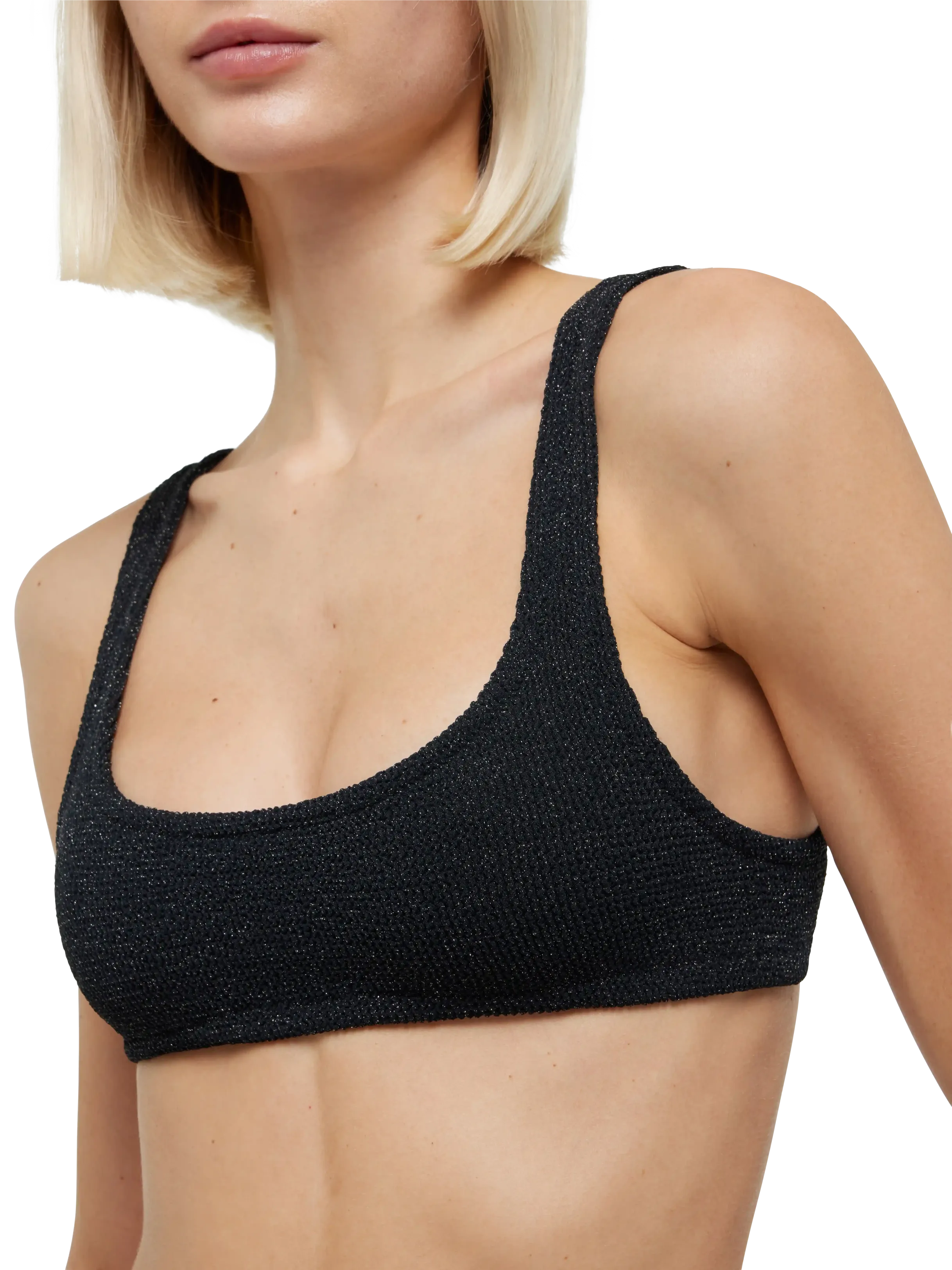 Naima black lurex crinkle classic bralette top - Image 3
