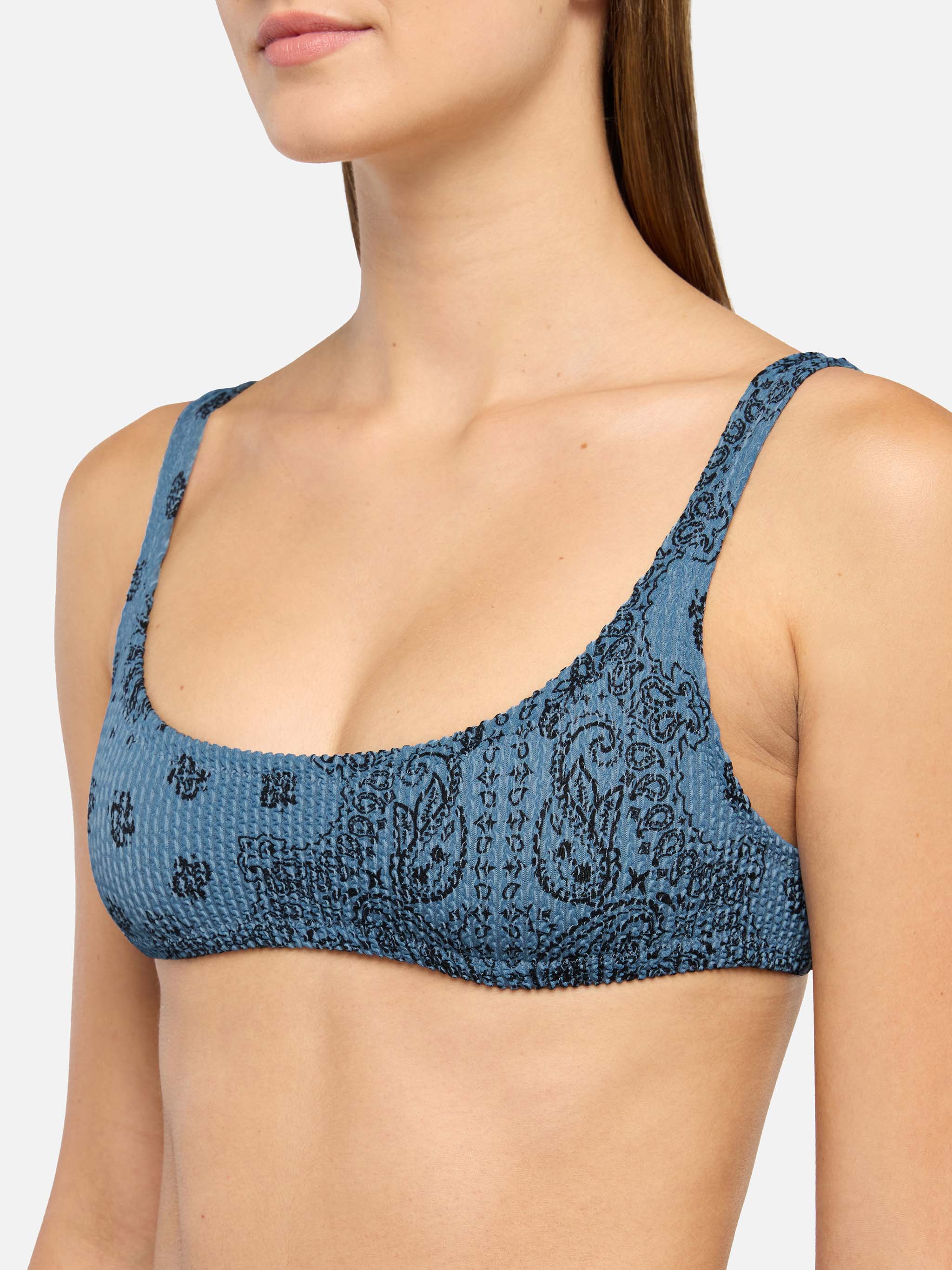 Naima crinkle classic bralette top with bandana print - Image 2