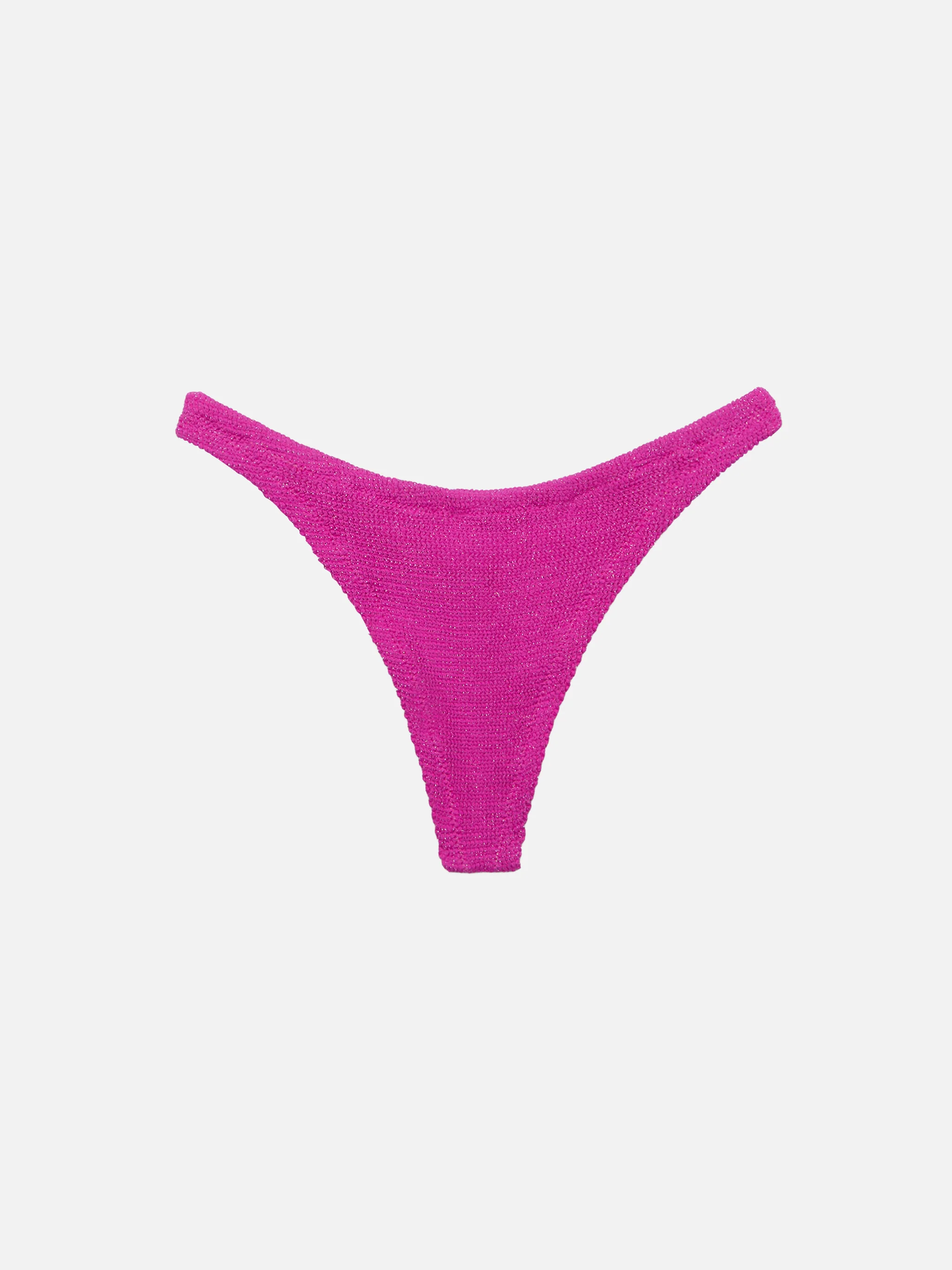 Naomi fuchsia lurex crinkle cheeky swim briefs