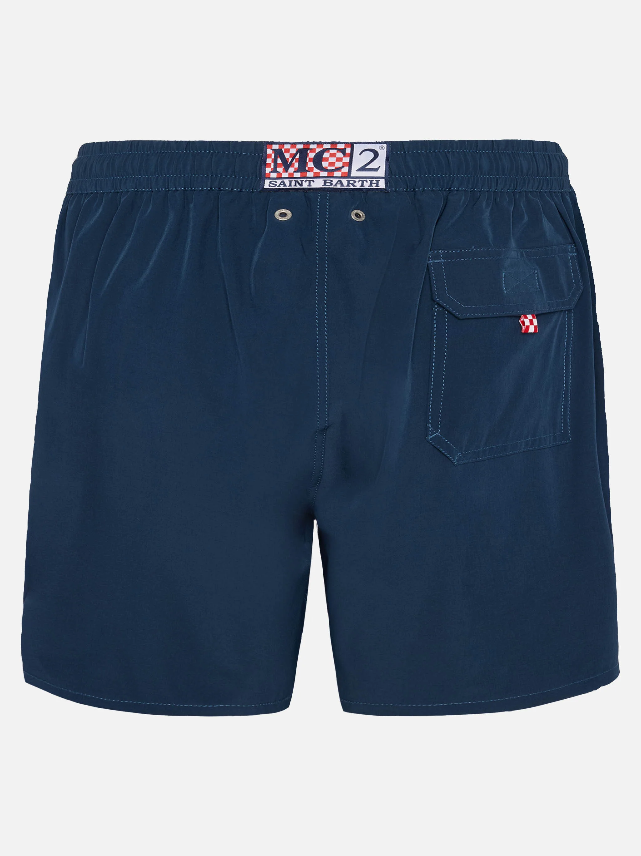 Navy blue Comfort swim shorts with St. Barth embroidery - Image 2