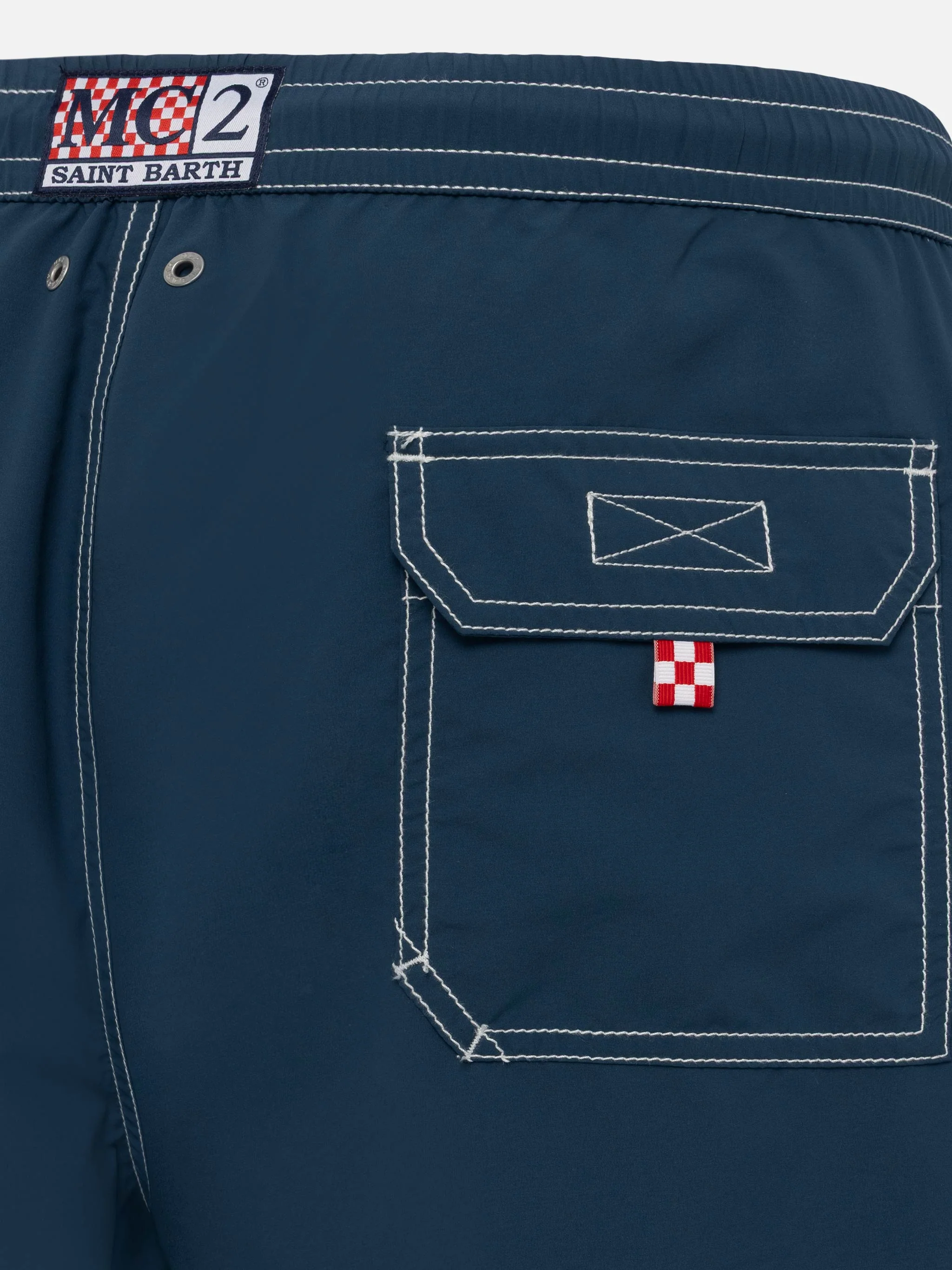 Navy blue long swim shorts Patmos - Image 3