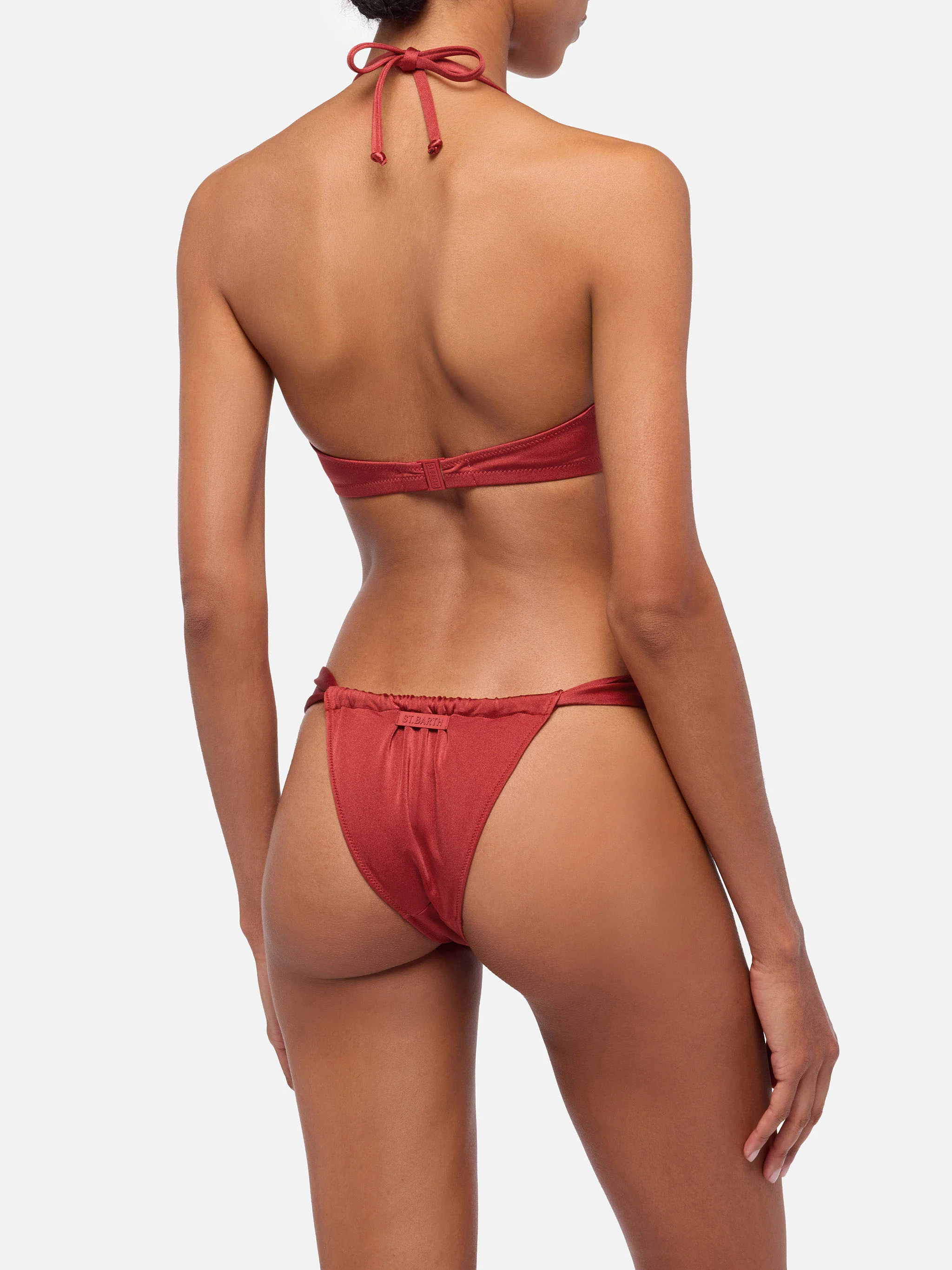 Bikini a bralette Gaia Norah color rosso mattone shimmer - Image 4