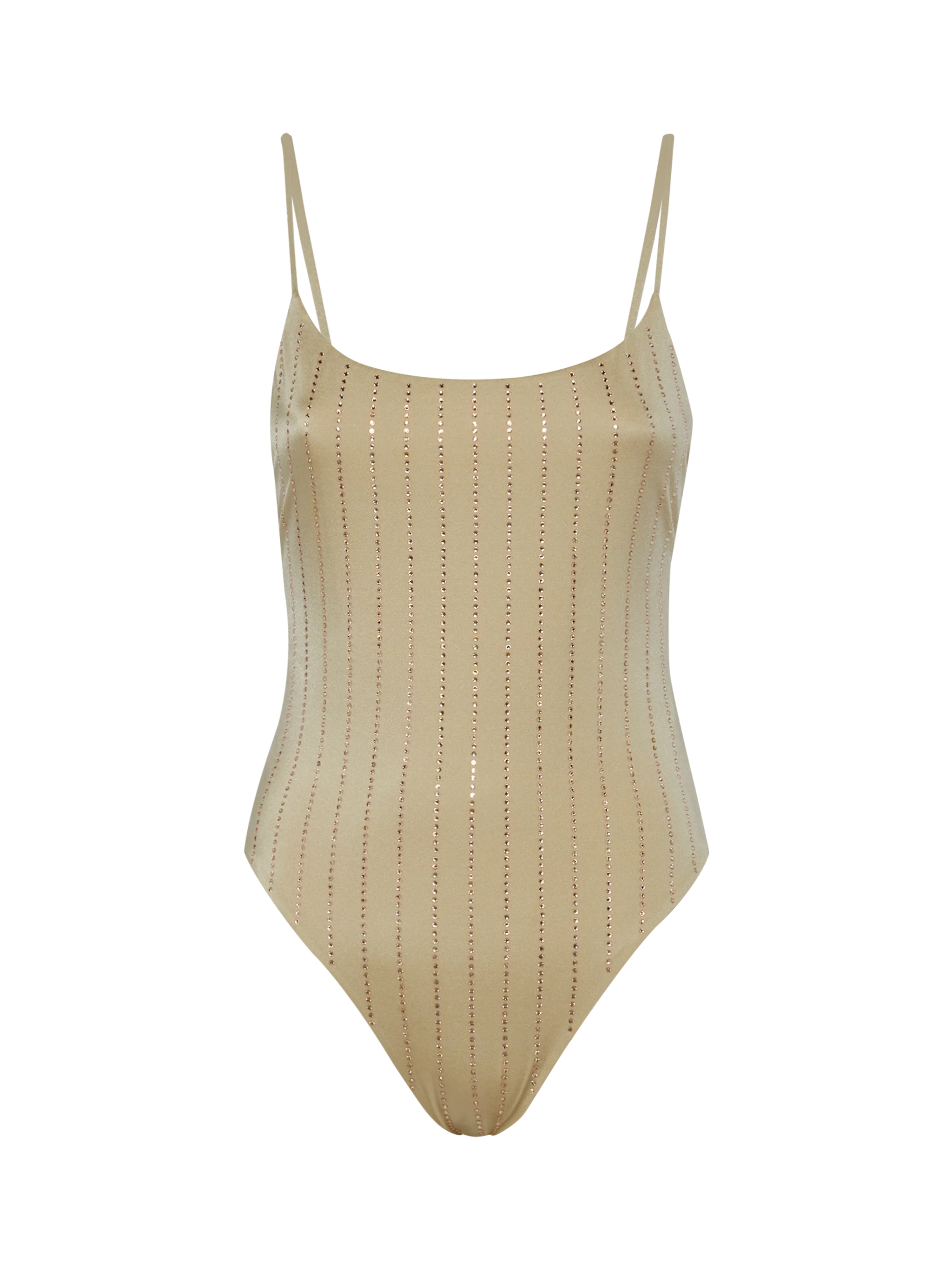 One-piece swimsuit Cecille with rhinestone striped embellishment