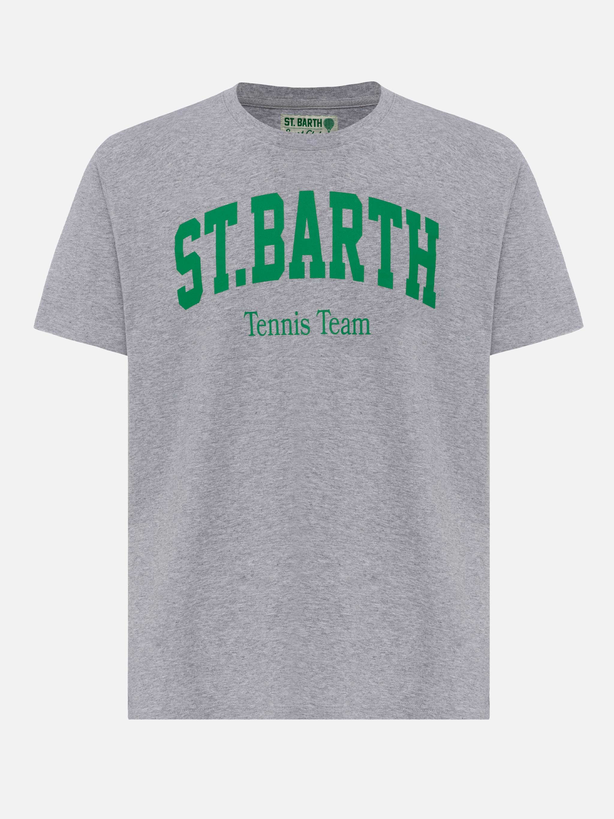 Organic cotton T-shirt with St. Barth tennis club print - Image 4