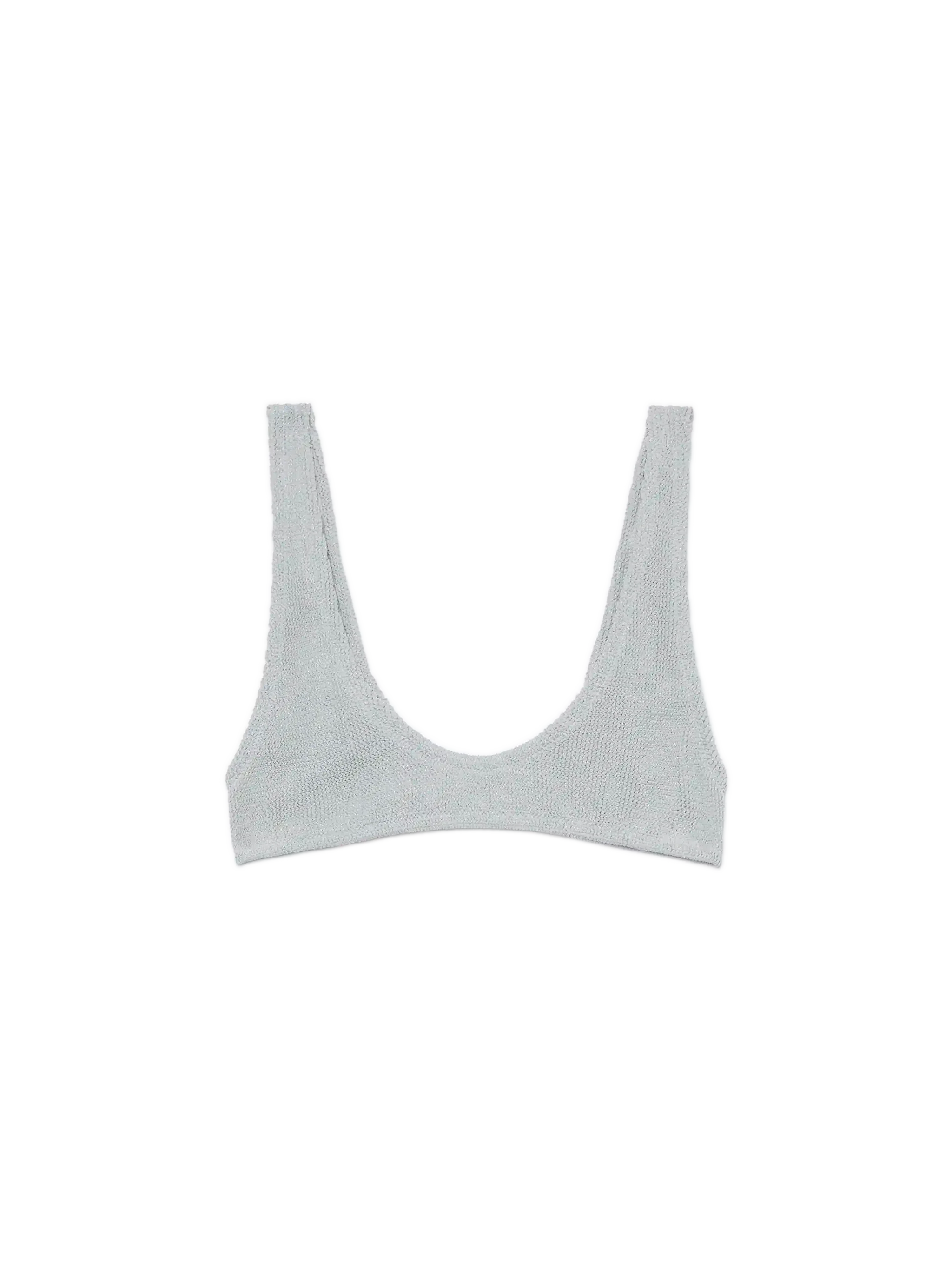 Pamy lurex silver tiny crinkle bralette