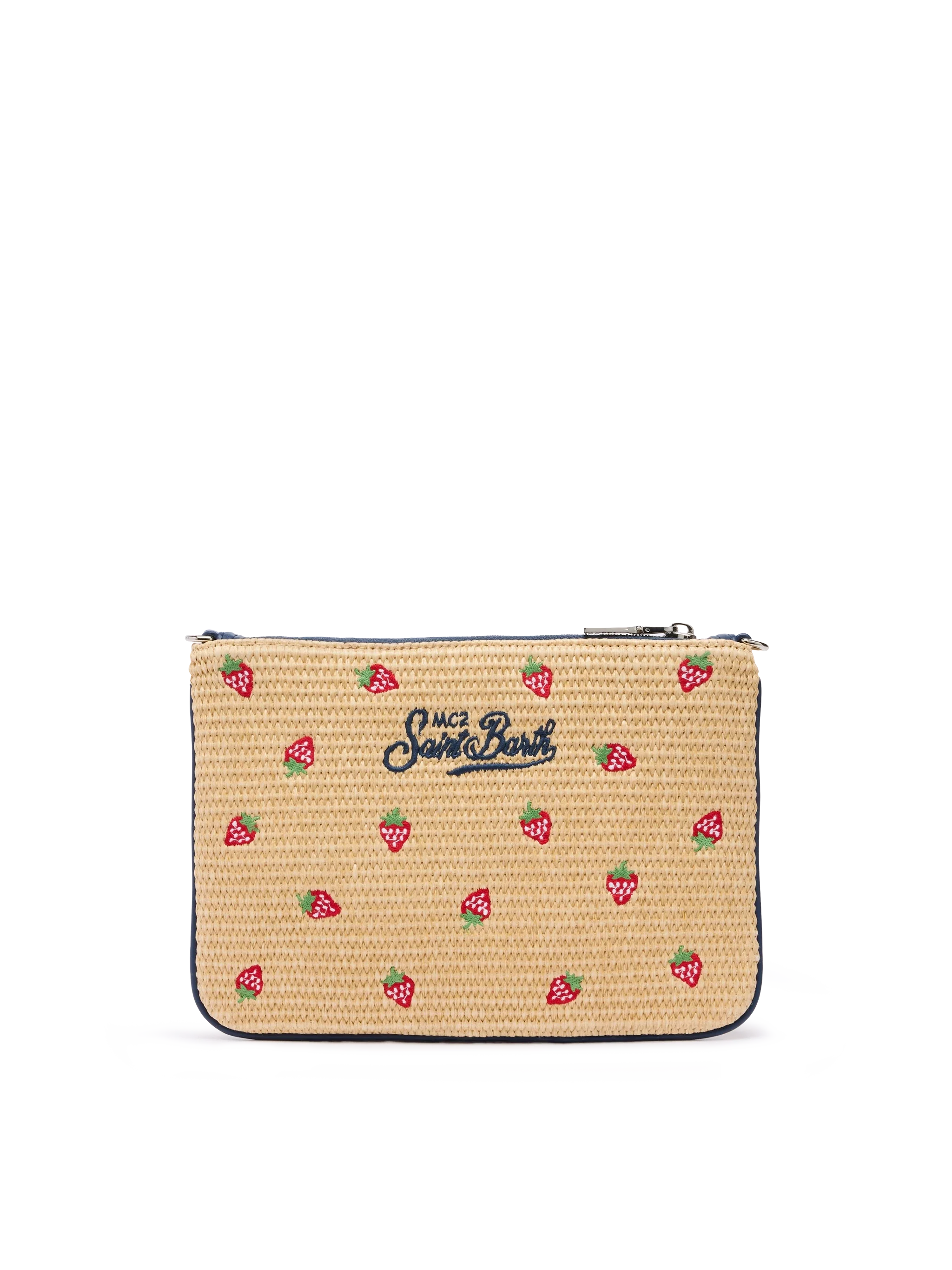 Parisienne Straw effect pouch bag with strawberry print - Image 5