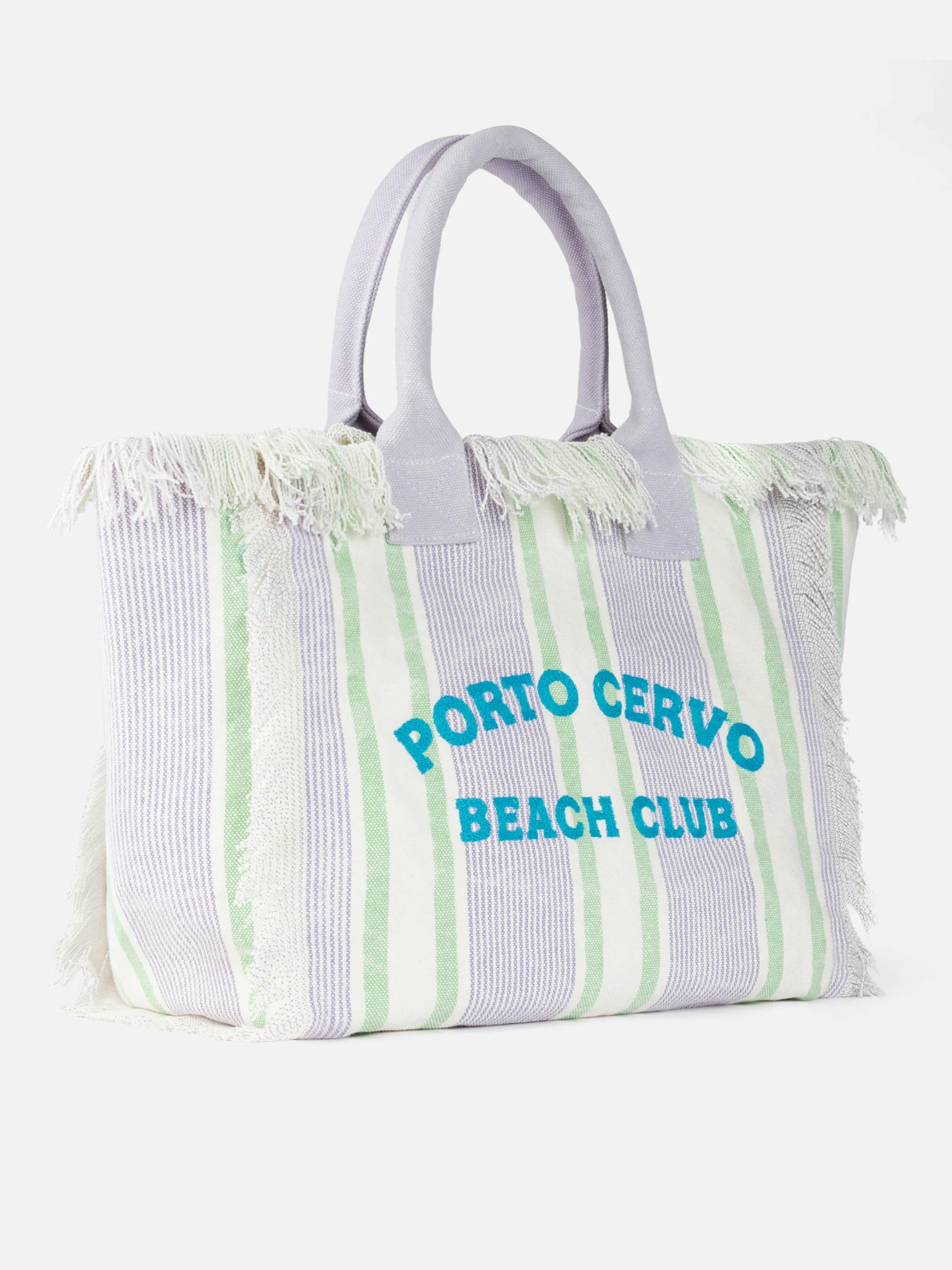 Porto Cervo Beach Club striped cotton canvas Vanity tote bag - Image 3