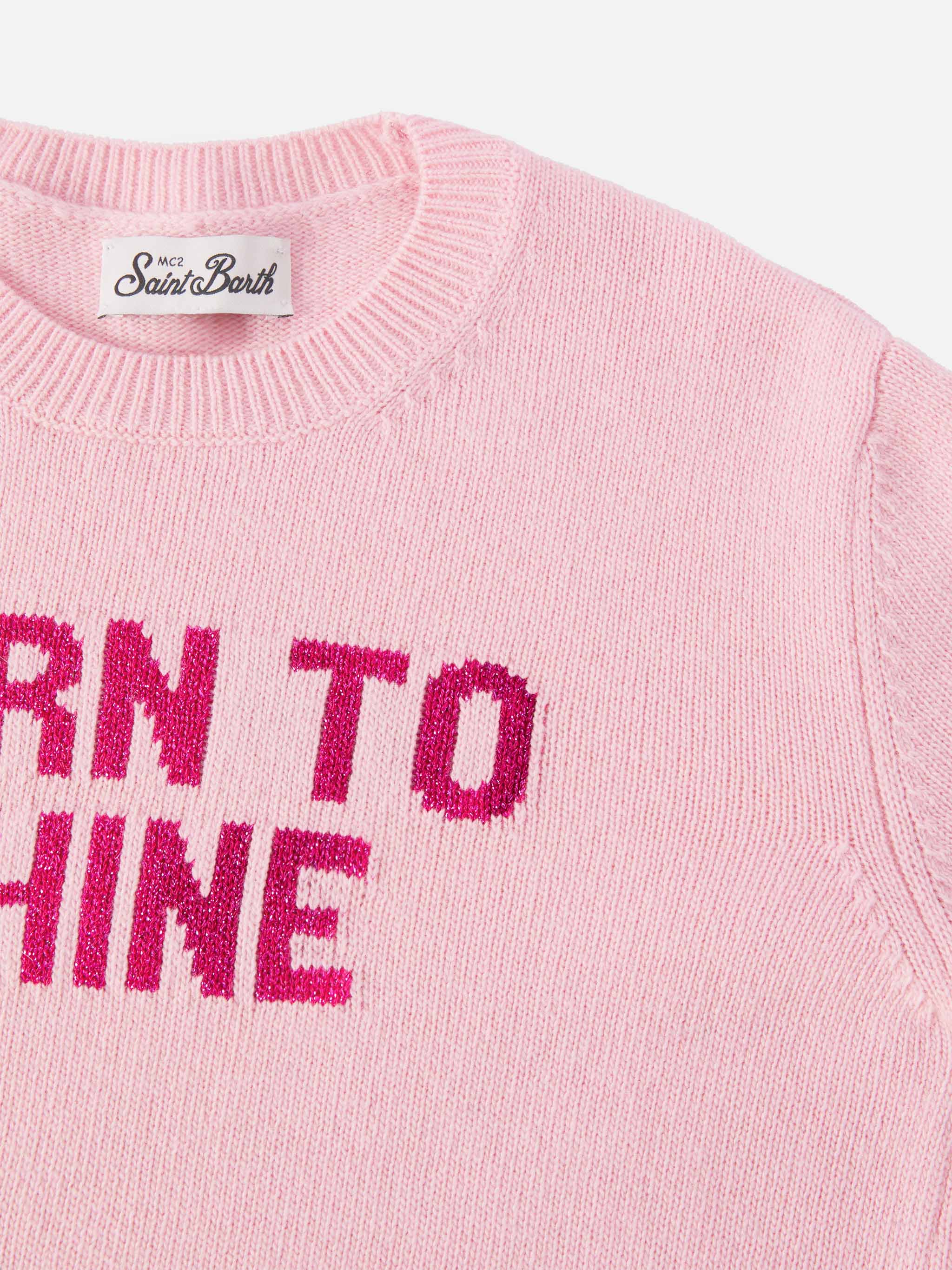 Princess cashmere-blend crewneck with Born to Shine lurex jacquard - Image 2