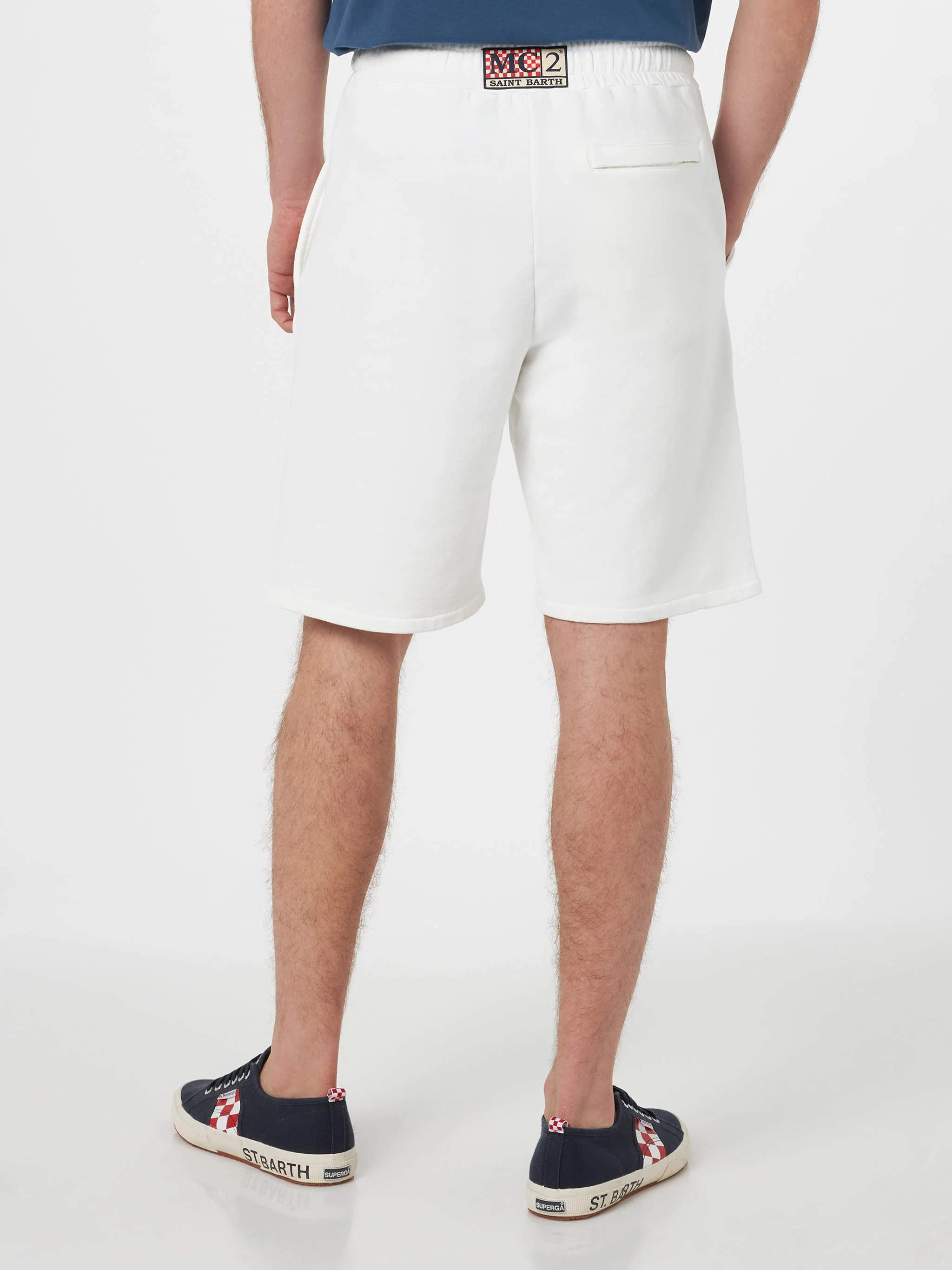 Randle white cotton fleece Bermuda shorts - Image 2