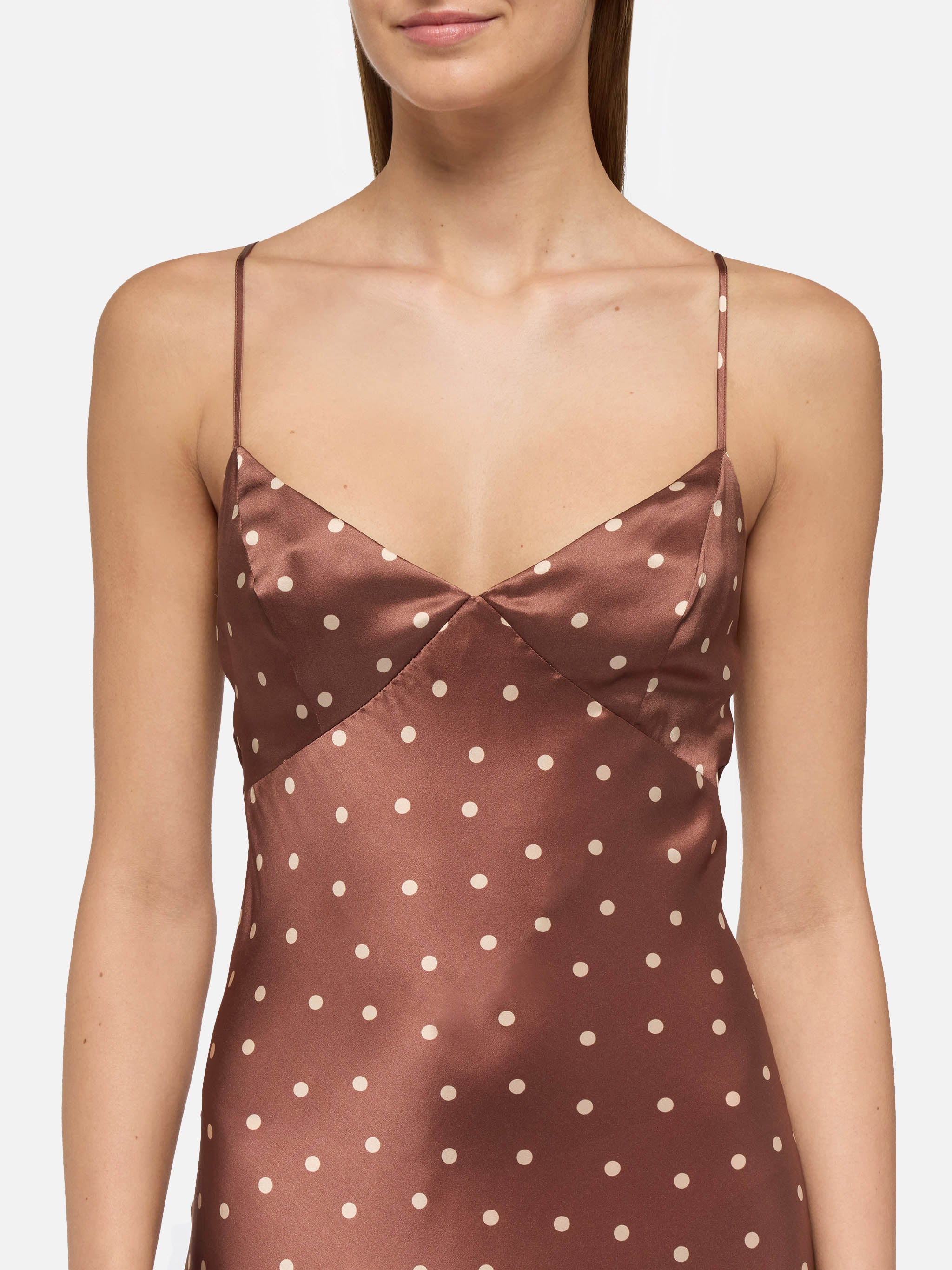 Ravel pure silk slim dress with polka dots print - Image 2