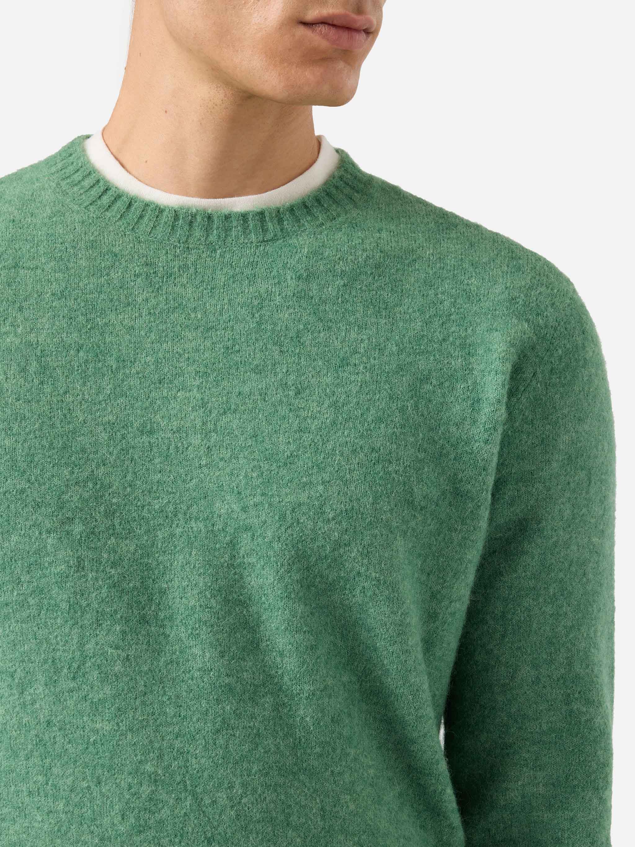 Crewneck sweater Regent in sage green STRETCH ALPACA - Image 2
