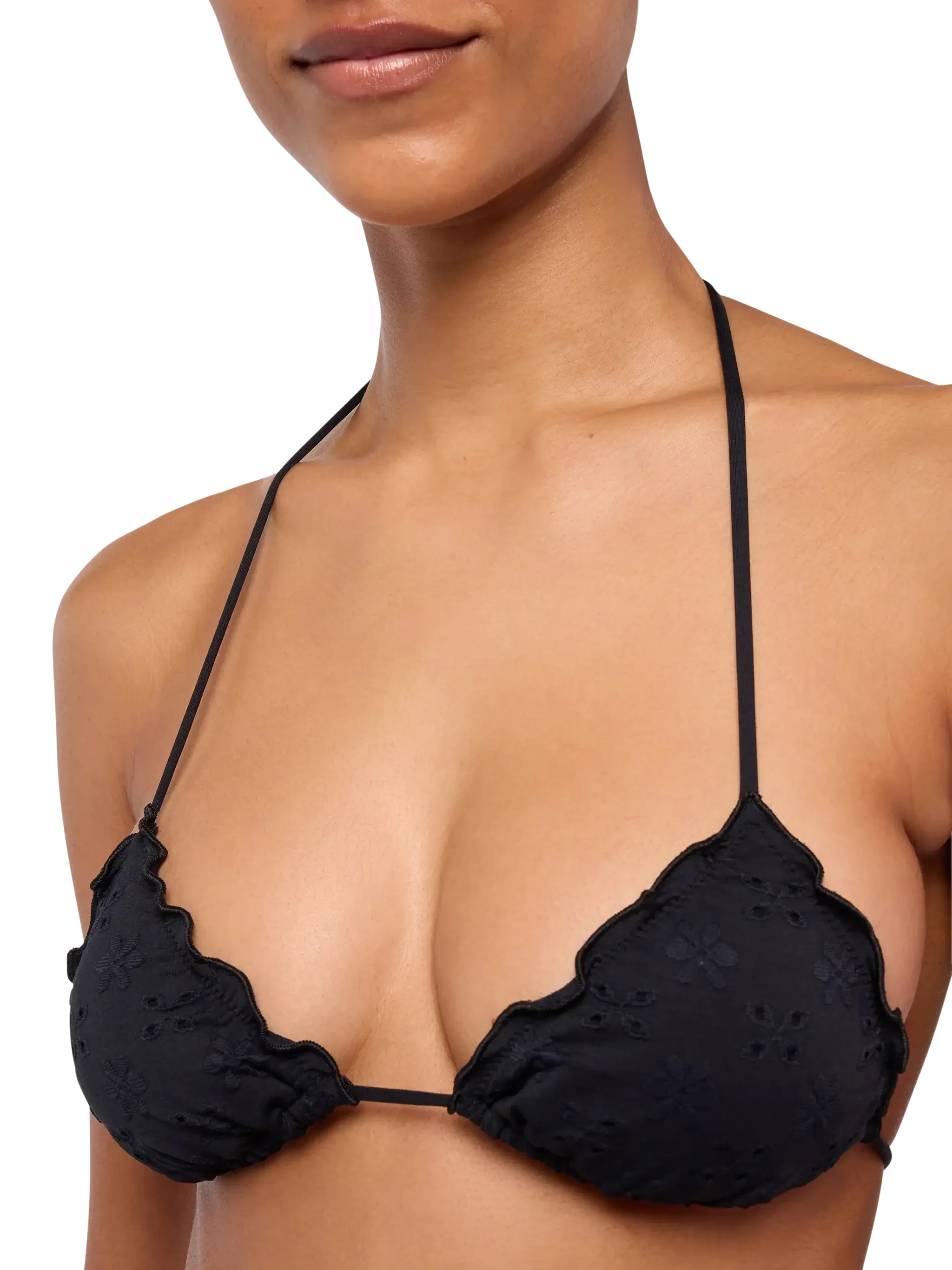 Sagittarius classic black Sangallo lace triangle top - Image 2