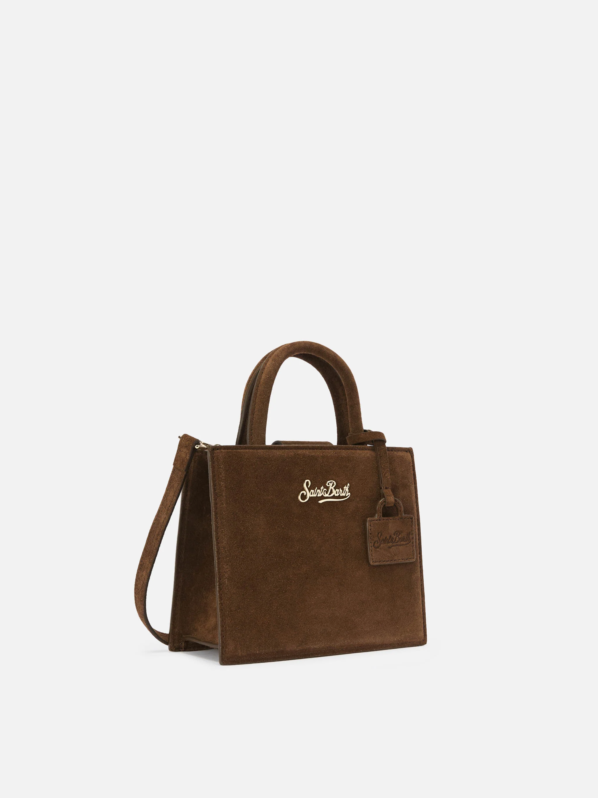 Shop Bag Mini Handbag in brown suede leather - Image 3